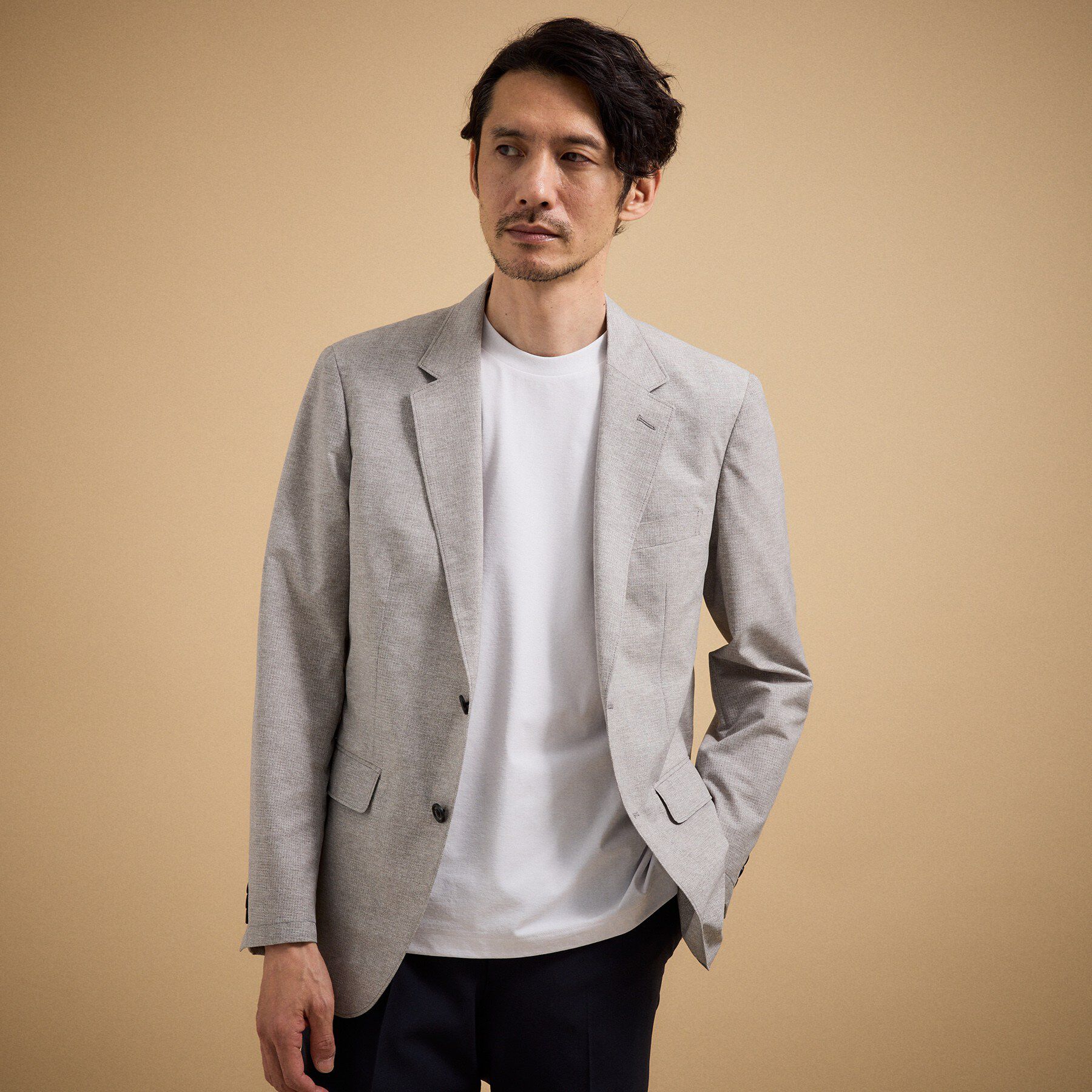 TAKEO KIKUCHI「【汗染み軽減/接触冷感】テーラード Tシャツ」|Tシャツ・カットソー|