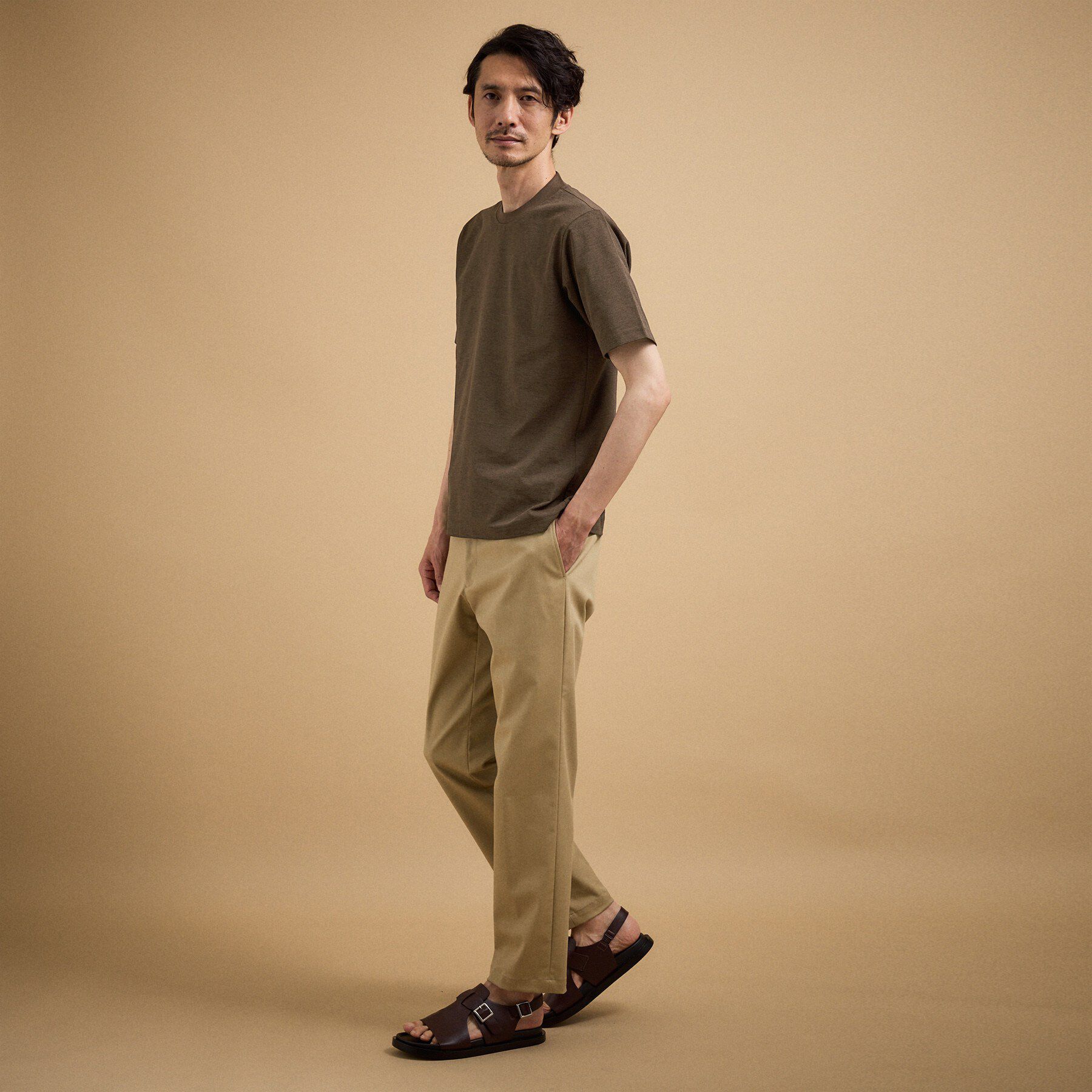 TAKEO KIKUCHI「【汗染み軽減/接触冷感】テーラード Tシャツ」|Tシャツ・カットソー|