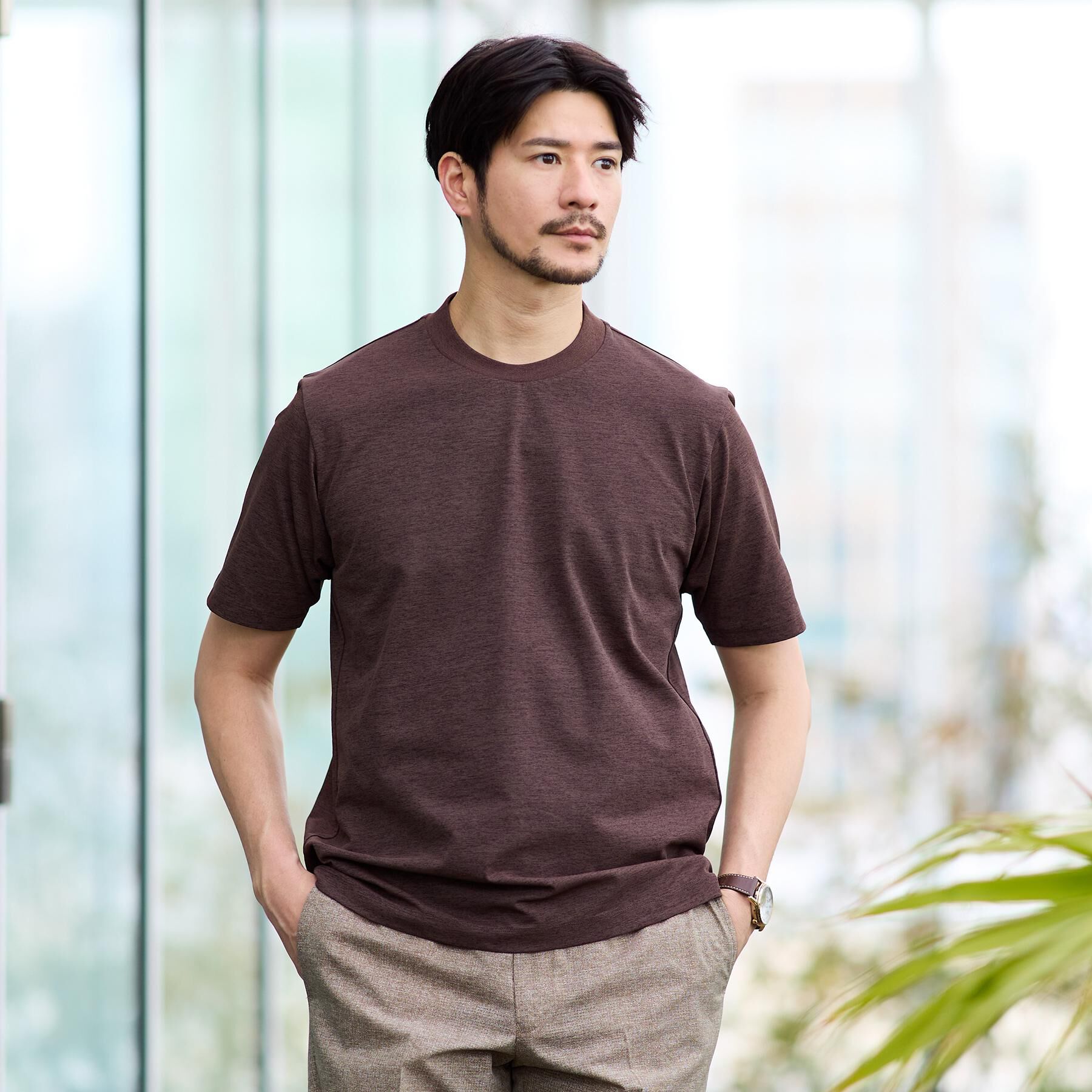 TAKEO KIKUCHI「【汗染み軽減/接触冷感】テーラード Tシャツ」|Tシャツ・カットソー|