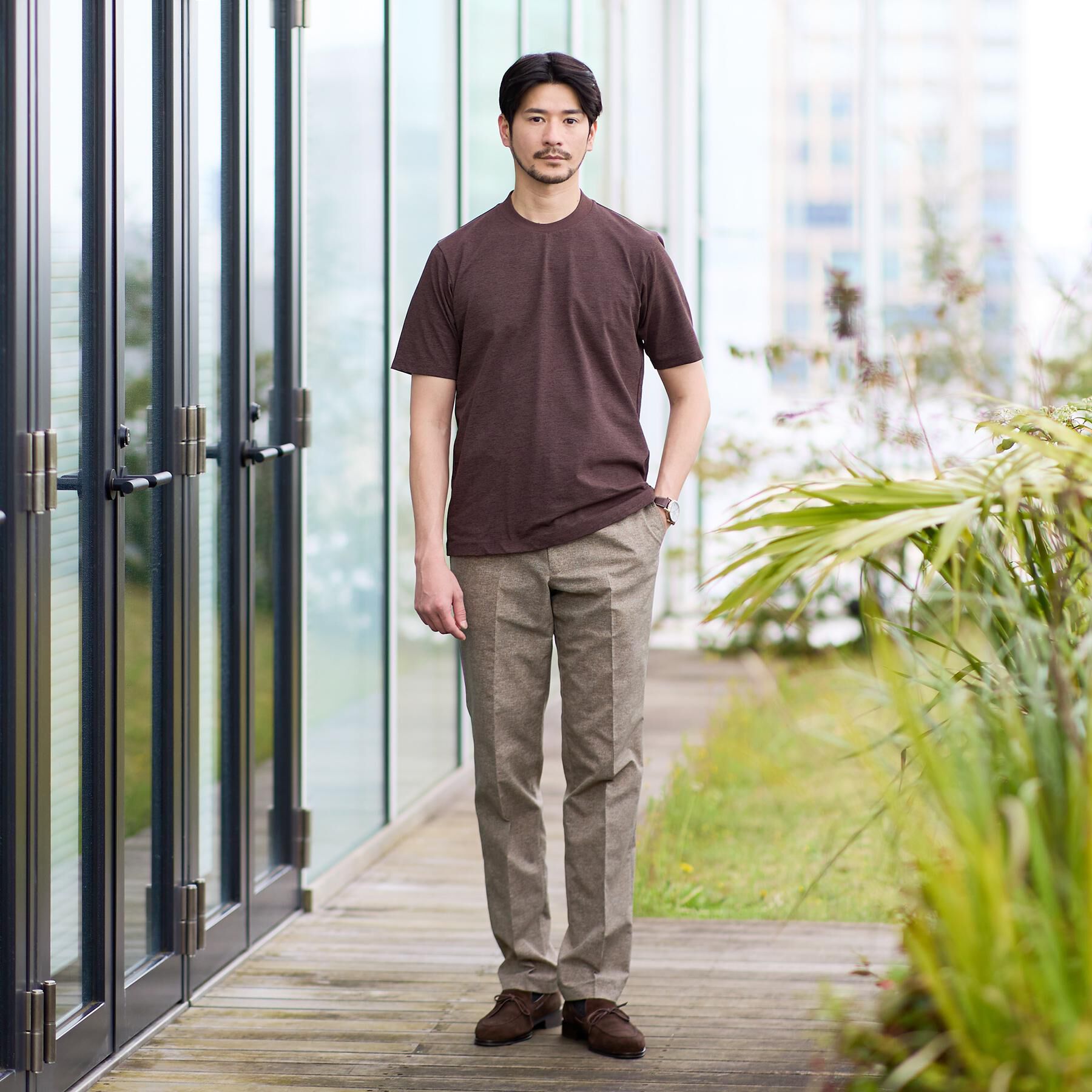 TAKEO KIKUCHI「【汗染み軽減/接触冷感】テーラード Tシャツ」|Tシャツ・カットソー|