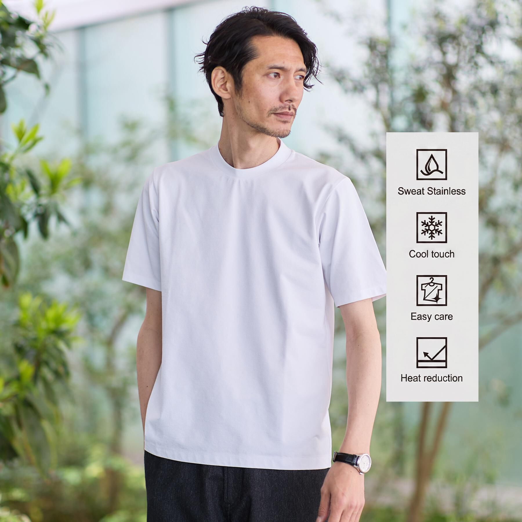 TAKEO KIKUCHI「【汗染み軽減/接触冷感】テーラード Tシャツ」|Tシャツ・カットソー|