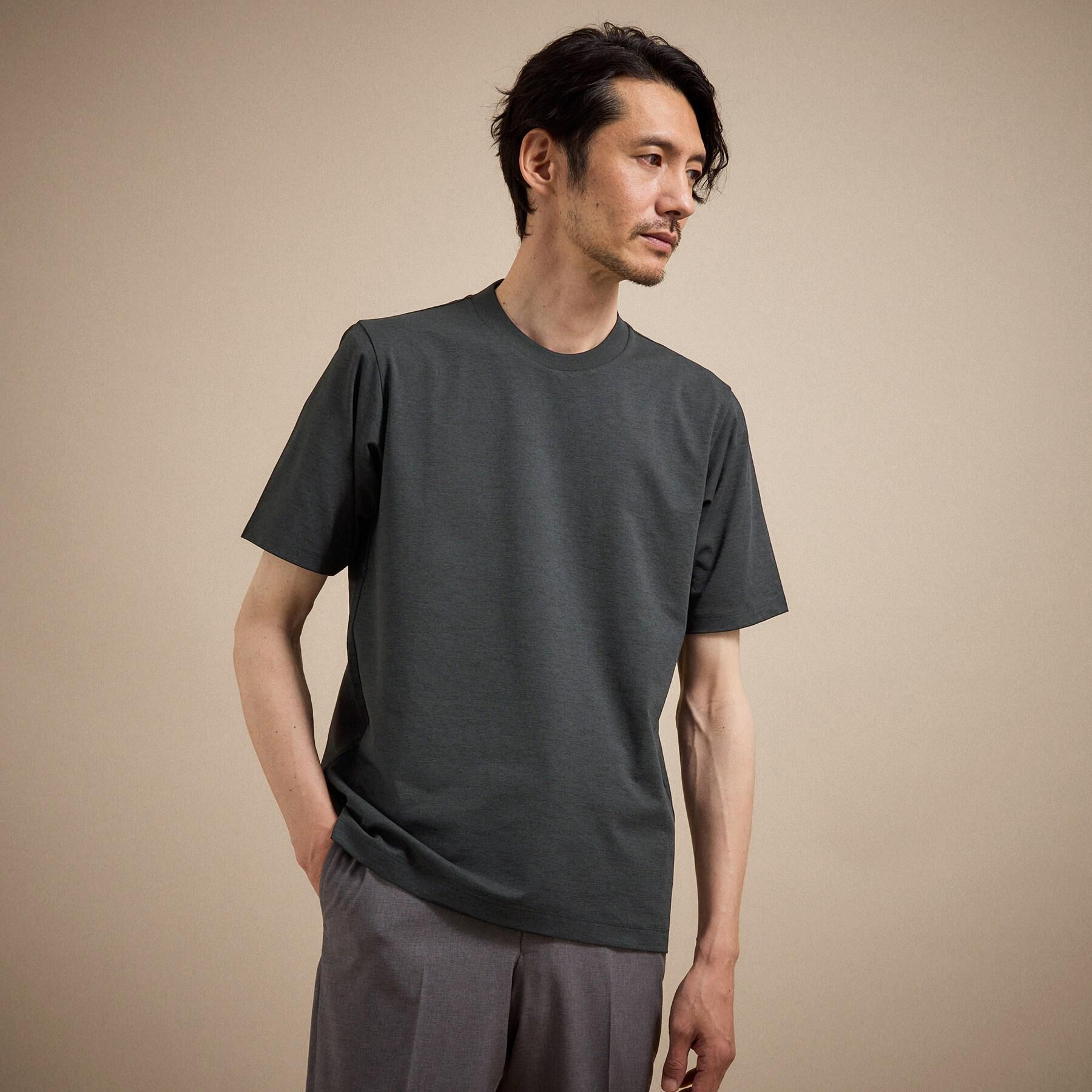 TAKEO KIKUCHI「【汗染み軽減/接触冷感】テーラード Tシャツ」|Tシャツ・カットソー|ネイビー(094)