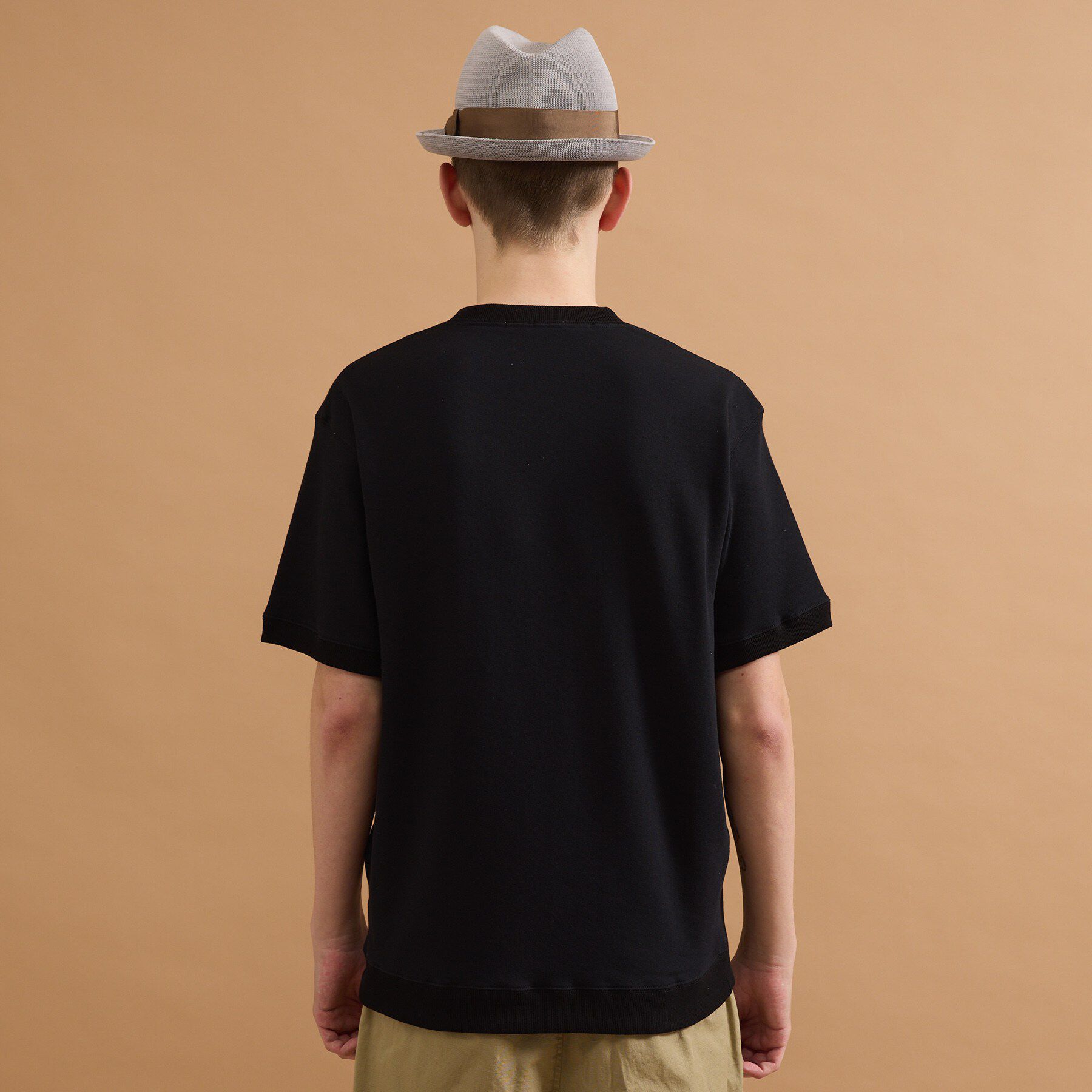 40CARATS&525「カレッジ風ミニ裏毛半袖Tシャツ」|Tシャツ・カットソー|