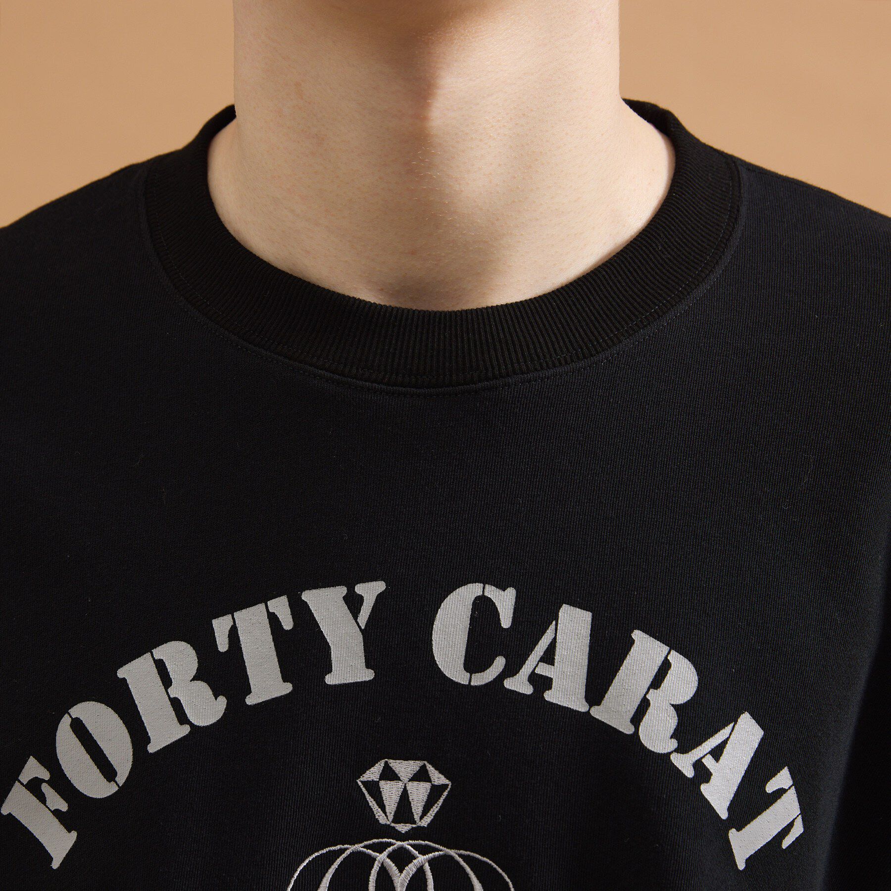 40CARATS&525「カレッジ風ミニ裏毛半袖Tシャツ」|Tシャツ・カットソー|