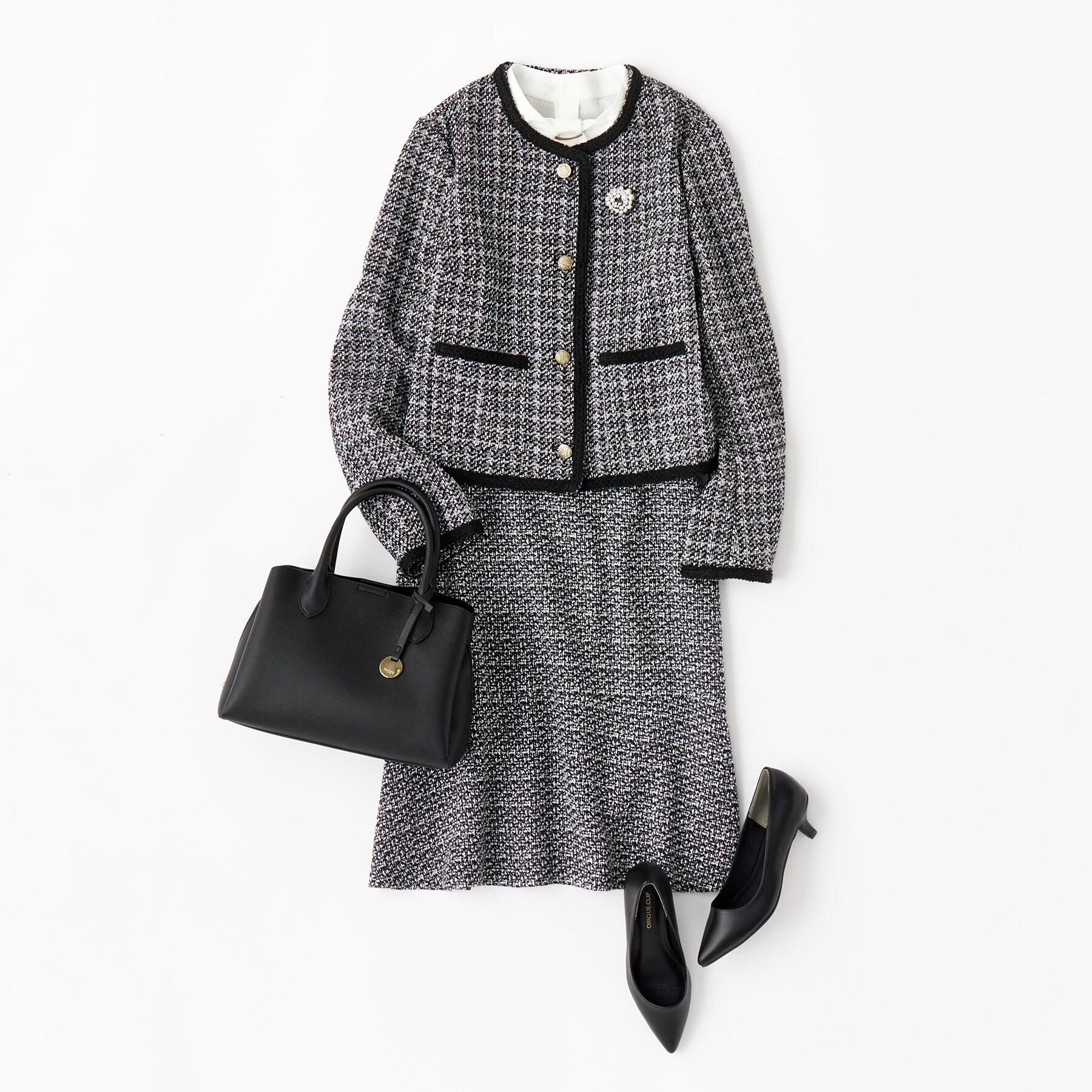 index「ファンシーツイードノーカラージャケット【洗える】」|ノーカラージャケット|