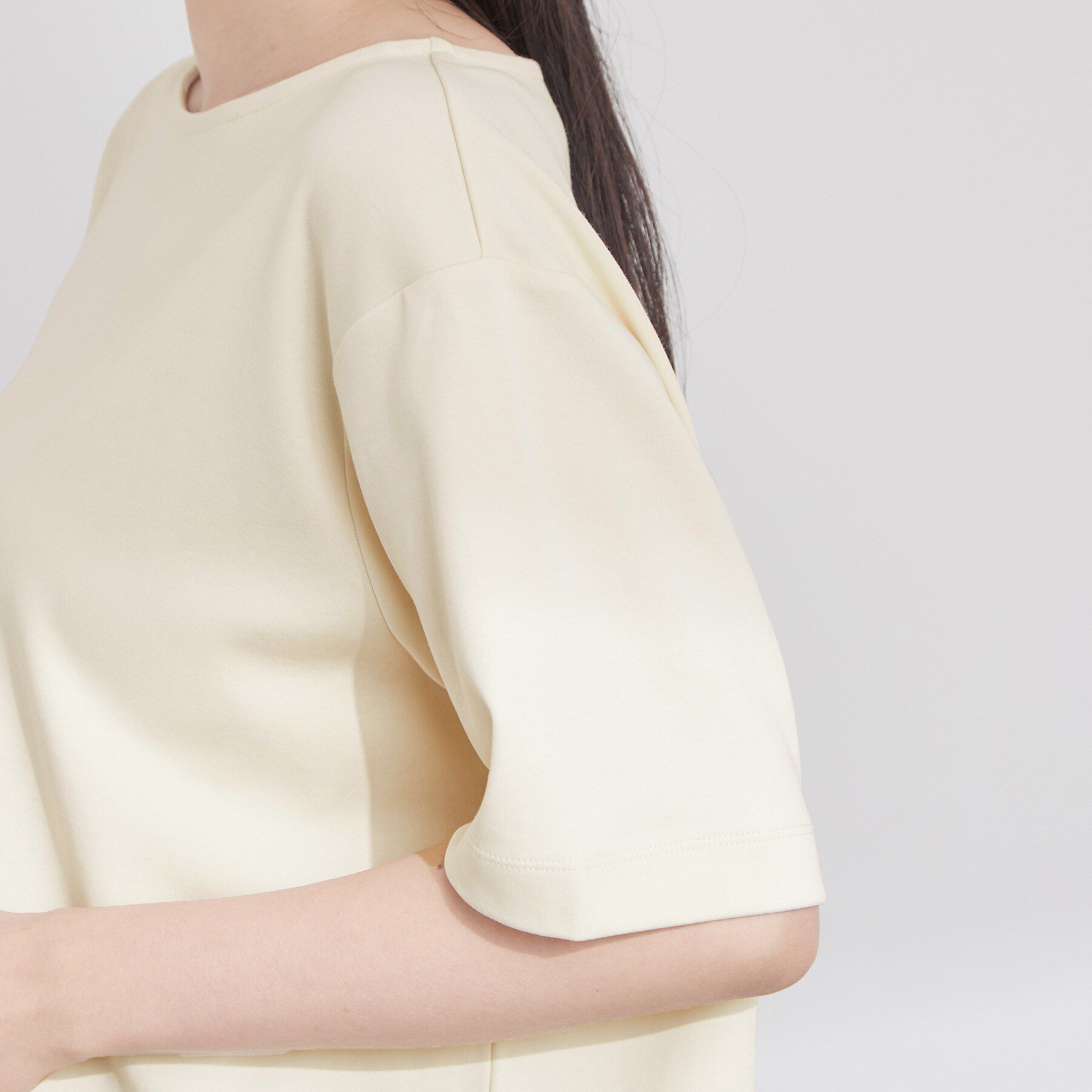 OPAQUE.CLIP「裾レースアシメカットソー【洗濯機OK】」|Tシャツ・カットソー|