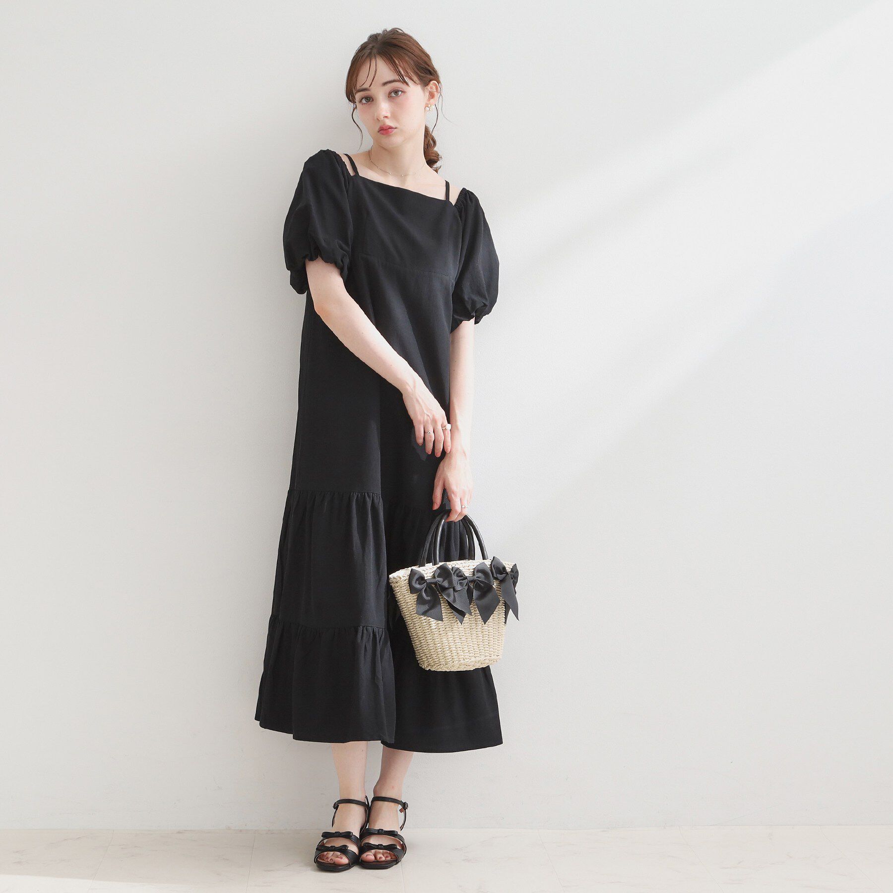 Couture broach「ティアードパフスリーブワンピース」|ワンピース|