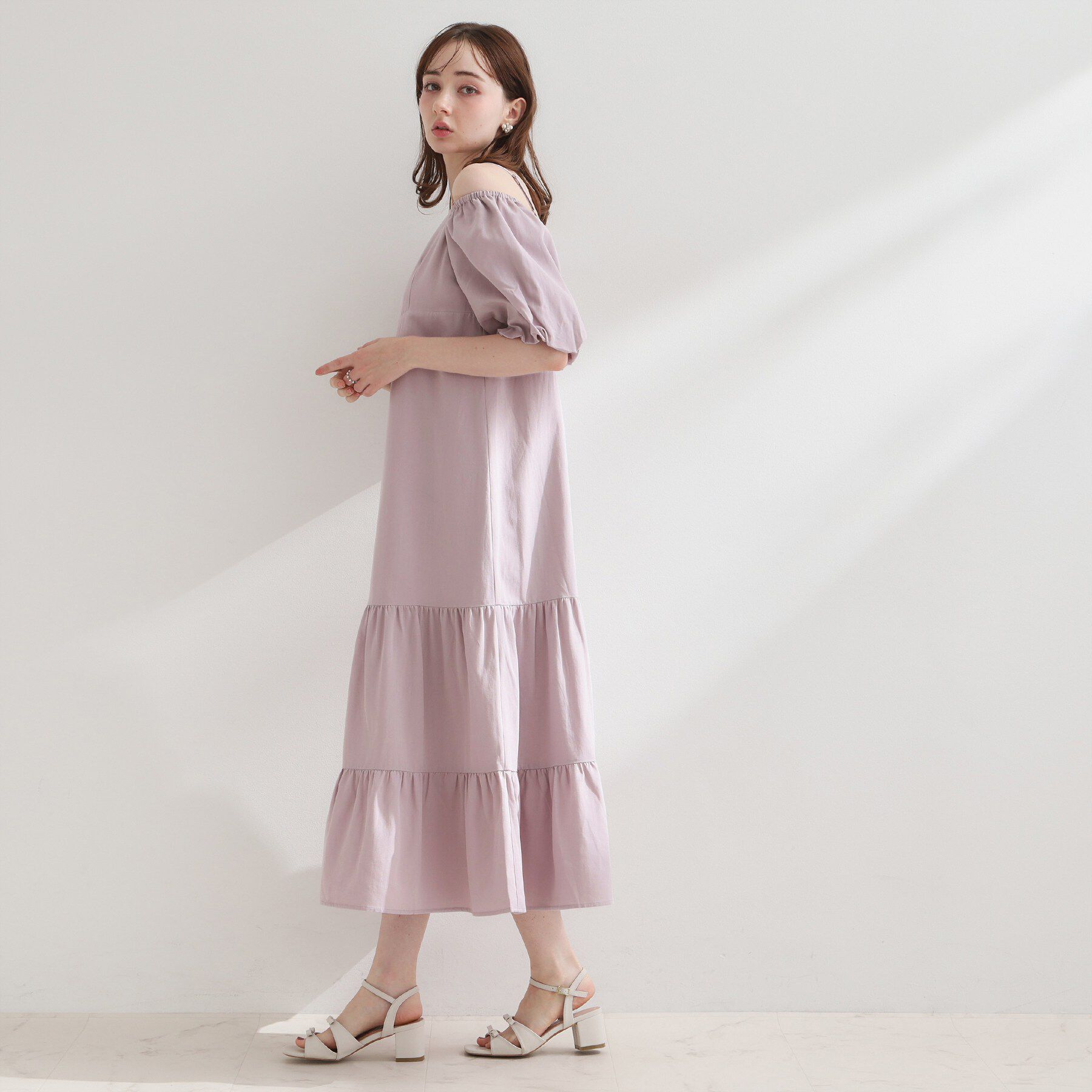 Couture broach「ティアードパフスリーブワンピース」|ワンピース|