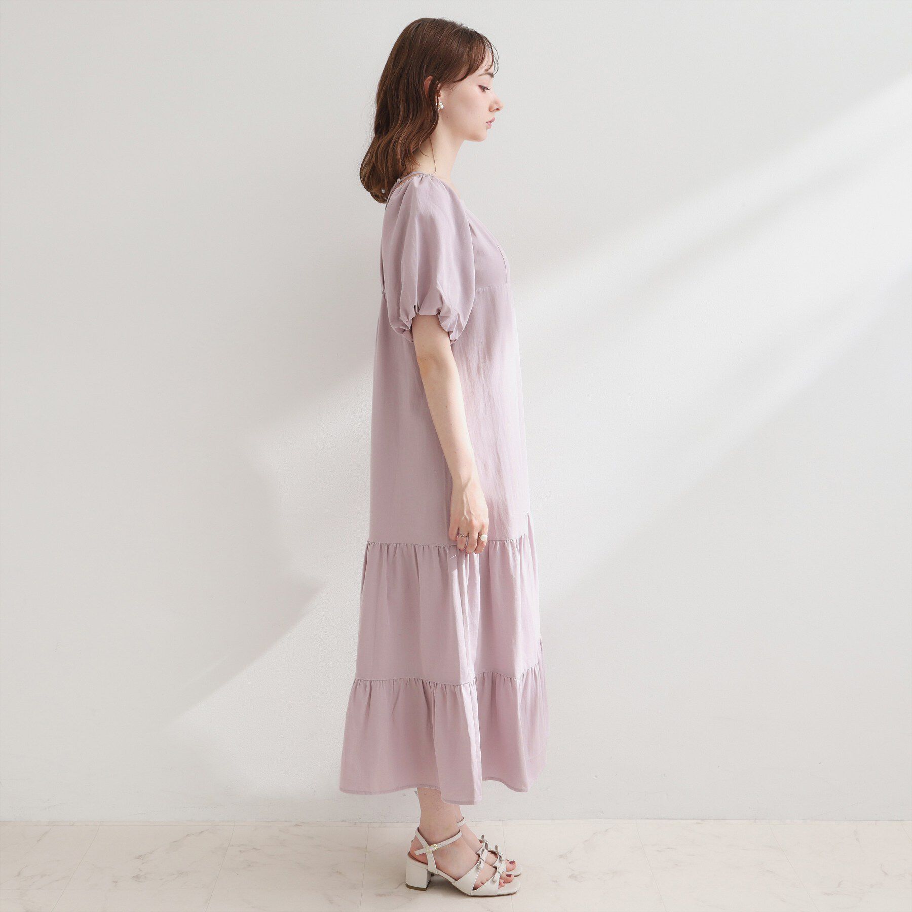 Couture broach「ティアードパフスリーブワンピース」|ワンピース|
