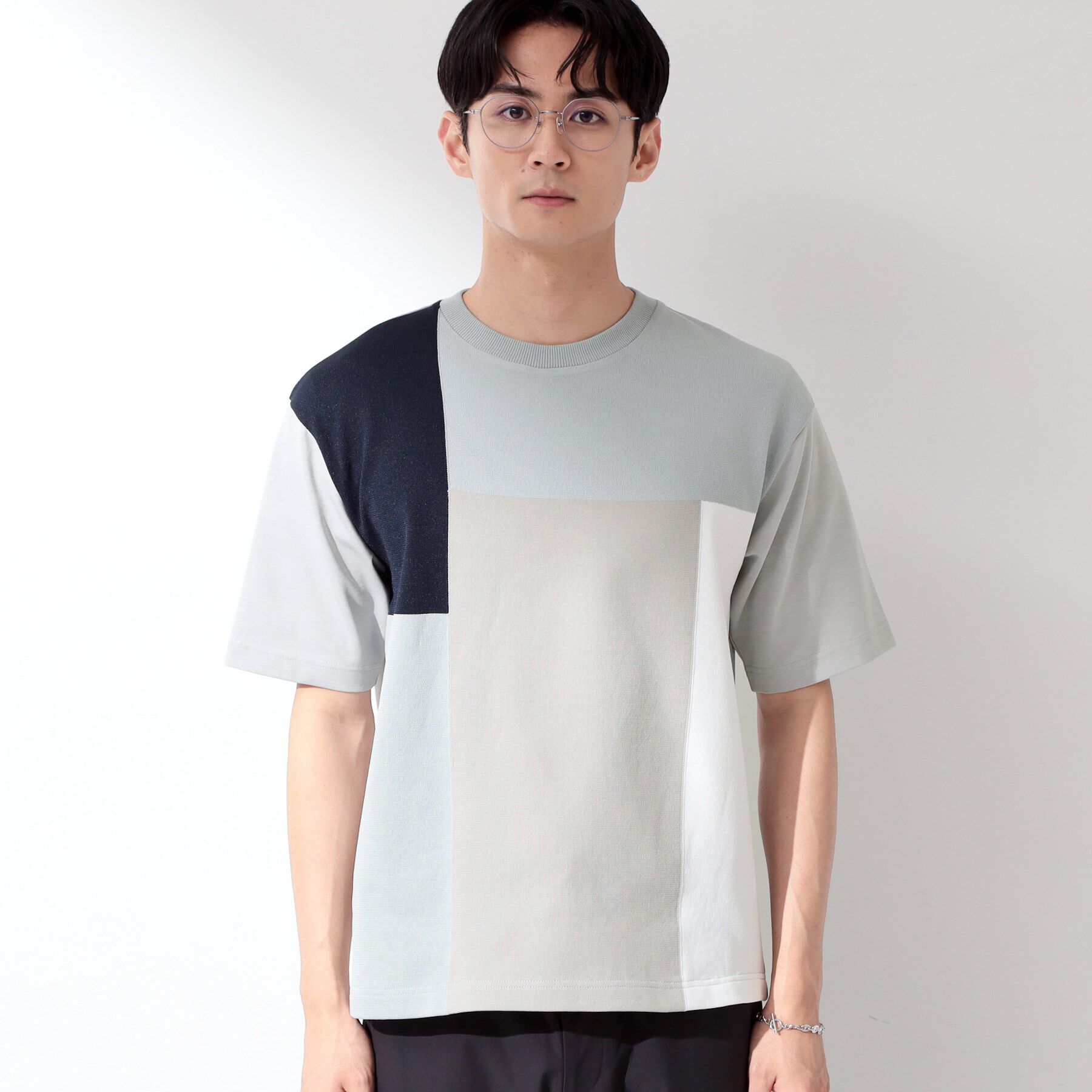 THE SHOP TK「【洗濯機OK】ブロッキング半袖ニット」|ニット・セーター|