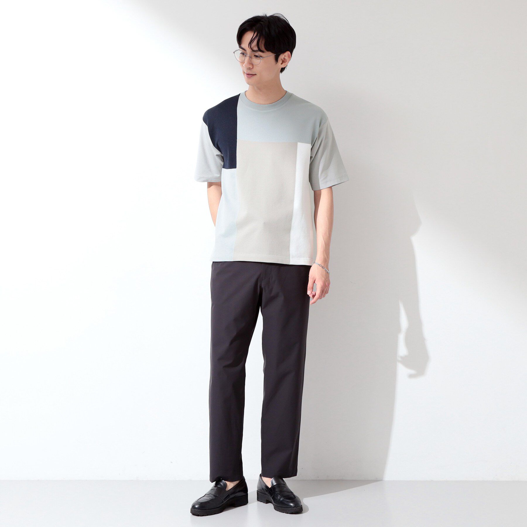 THE SHOP TK「【洗濯機OK】ブロッキング半袖ニット」|ニット・セーター|