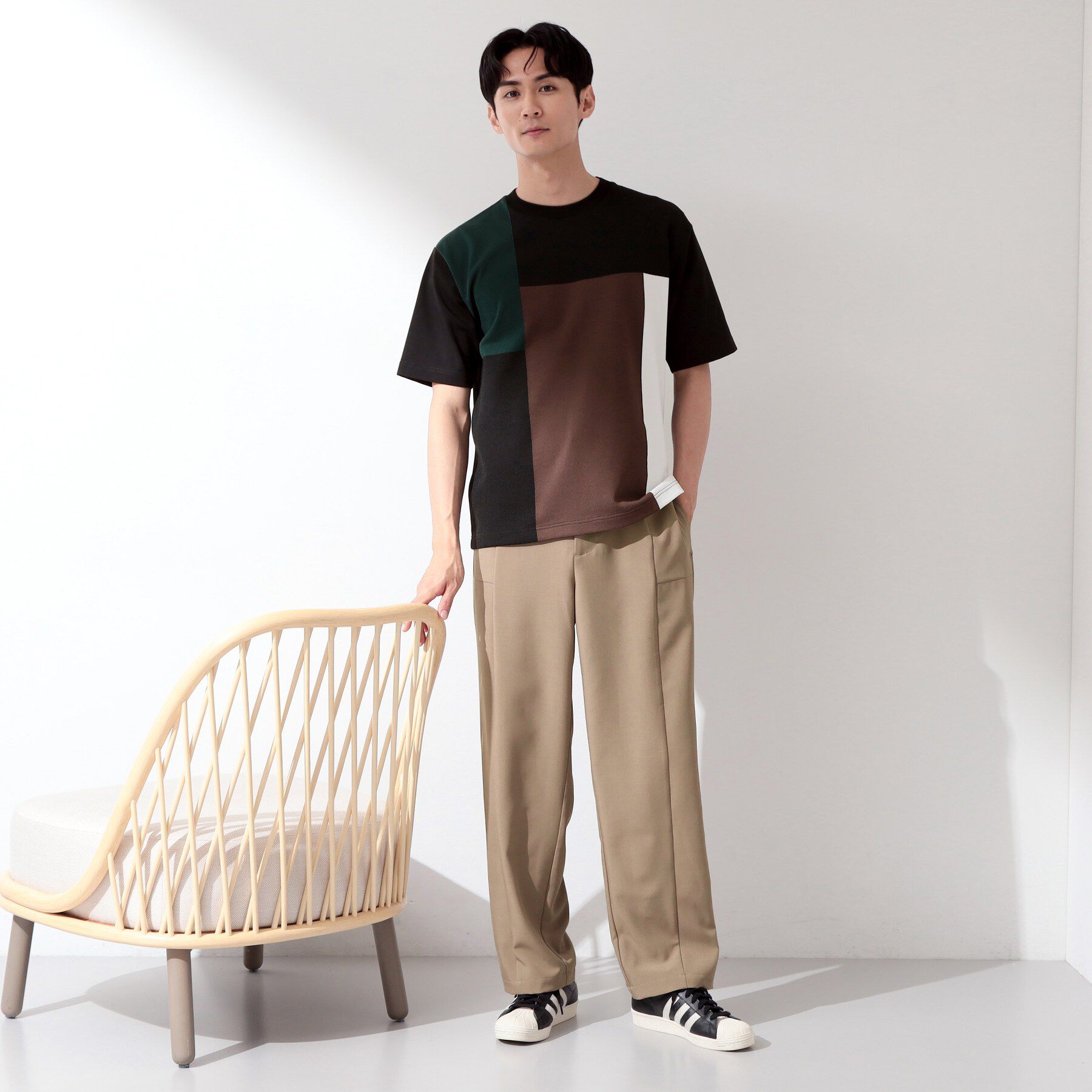 THE SHOP TK「【洗濯機OK】ブロッキング半袖ニット」|ニット・セーター|