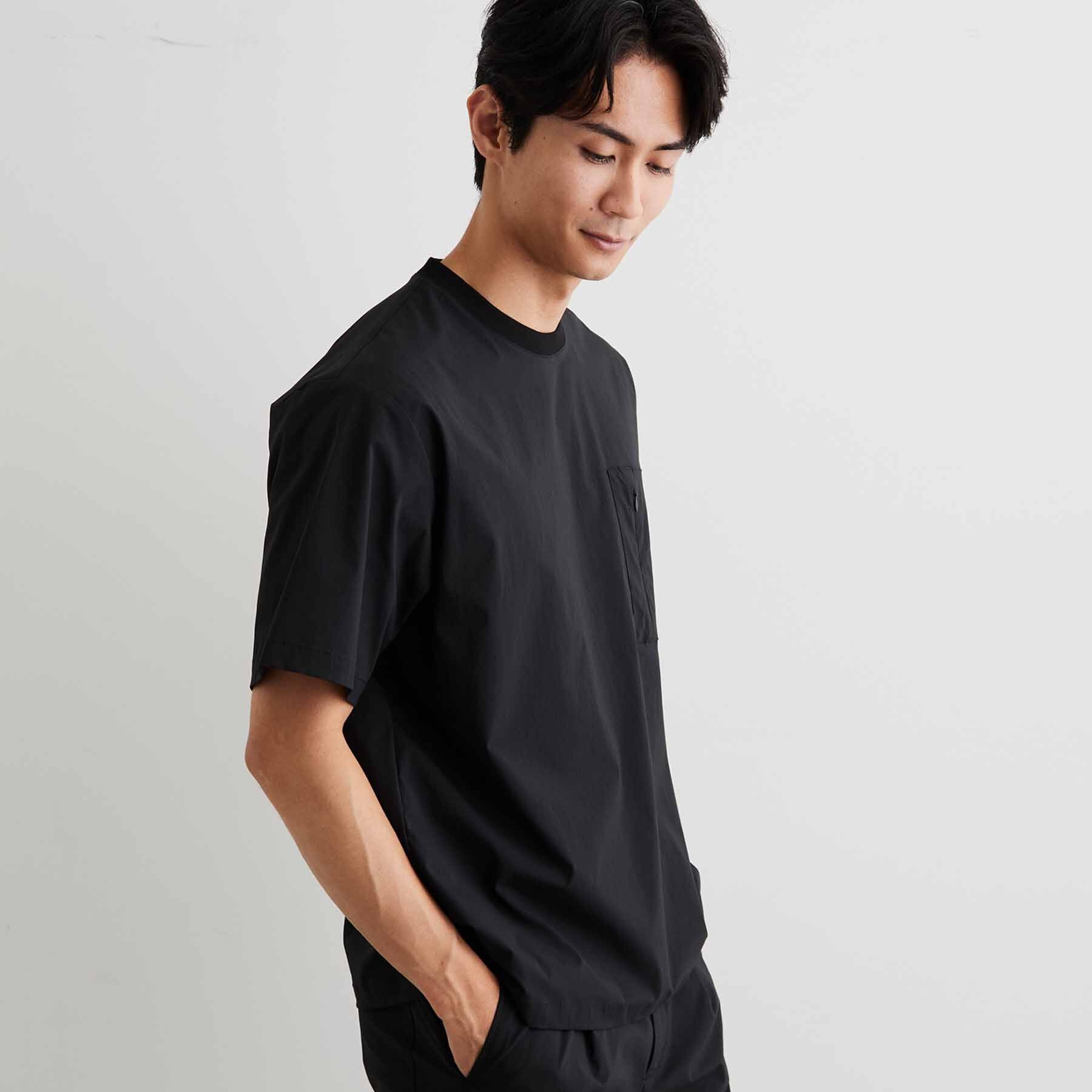 THE SHOP TK「【接触冷感/洗濯機OK／セットアップ可】ナイロンストレッチ半袖Tシャツ」|Tシャツ・カットソー|