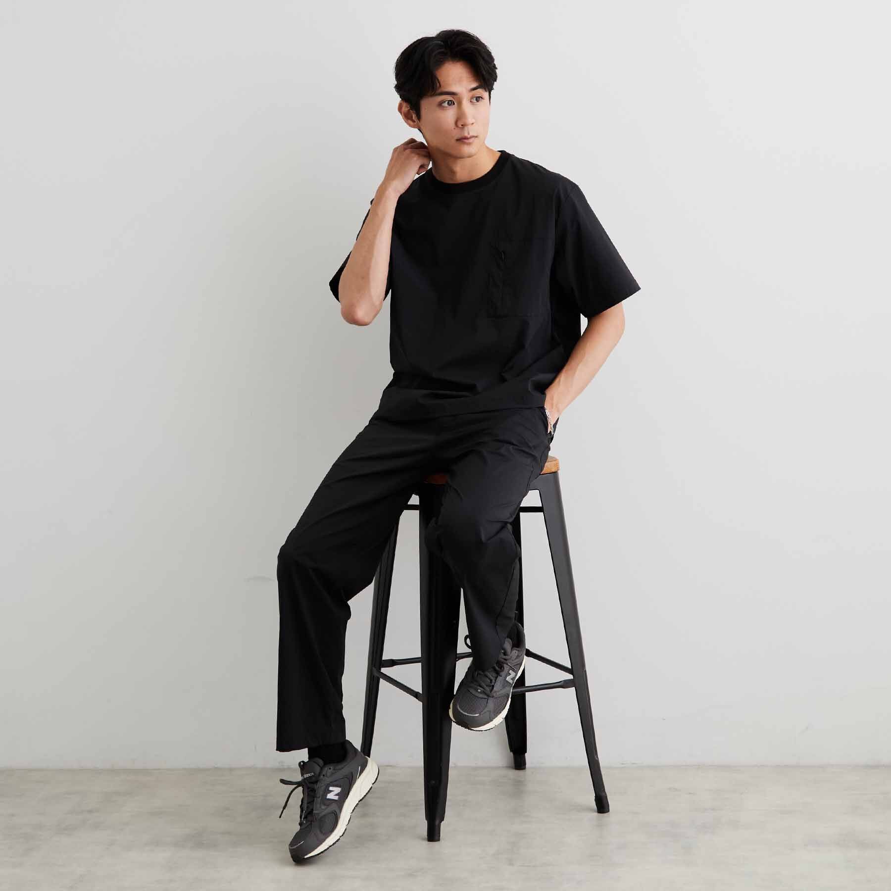 THE SHOP TK「【接触冷感/洗濯機OK／セットアップ可】ナイロンストレッチ半袖Tシャツ」|Tシャツ・カットソー|