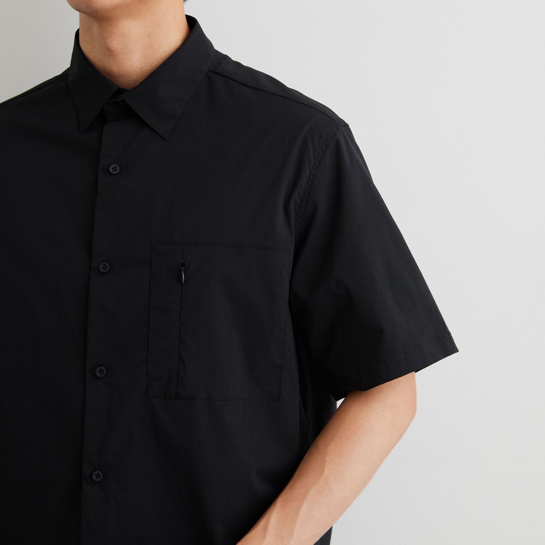 THE SHOP TK「【接触冷感/洗濯機OK/セットアップ可】ナイロンストレッチ半袖シャツ」|シャツ・ブラウス|
