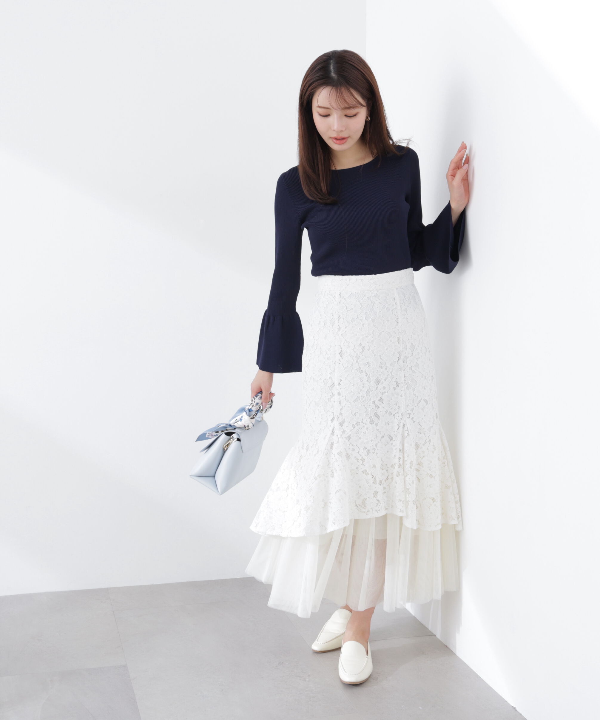 PROPORTION BODY DRESSING「チュールドッキングレーススカート　26SS」|スカート|