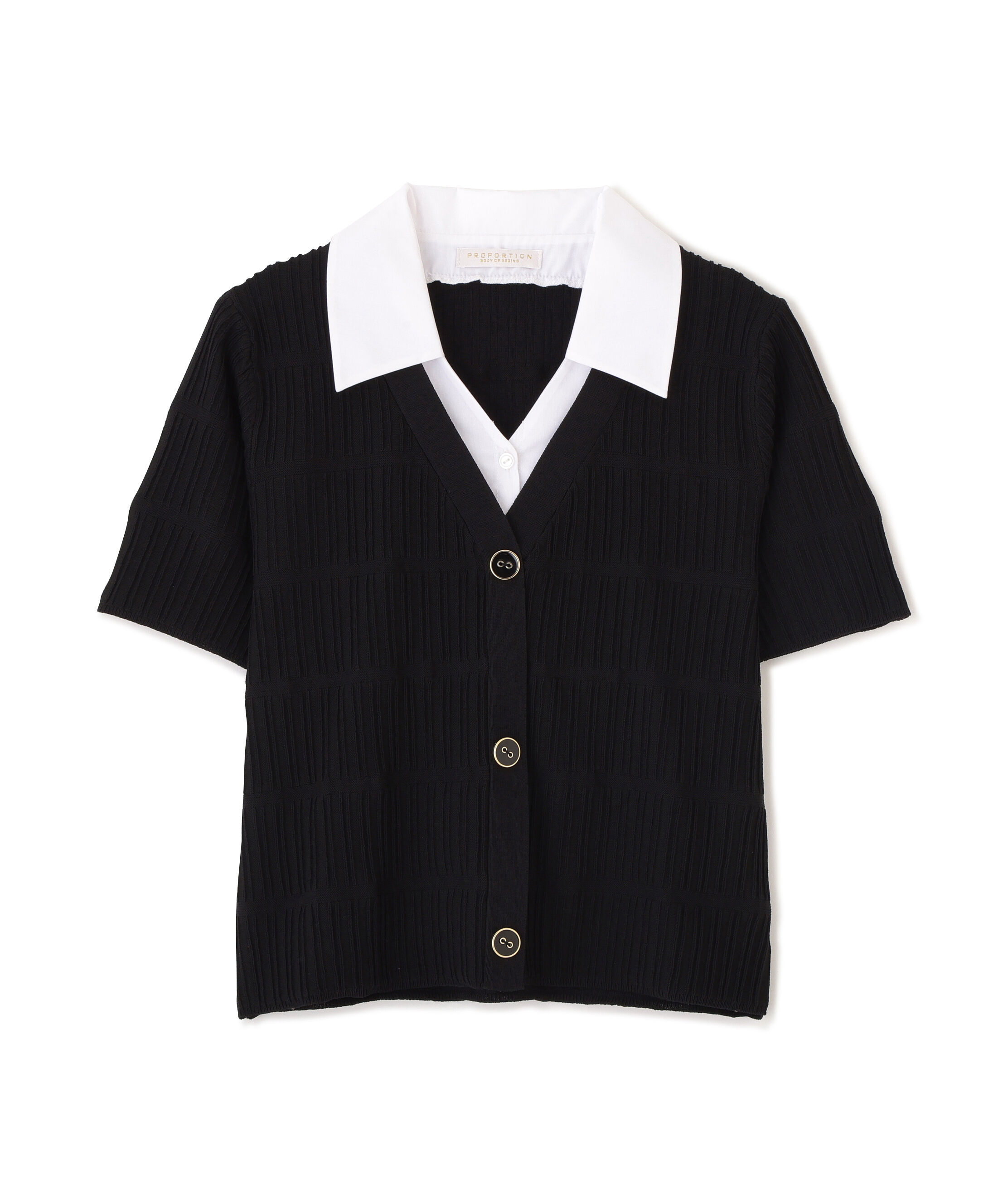 PROPORTION BODY DRESSING「変わり編み襟付きニットトップス」|ニット・セーター|