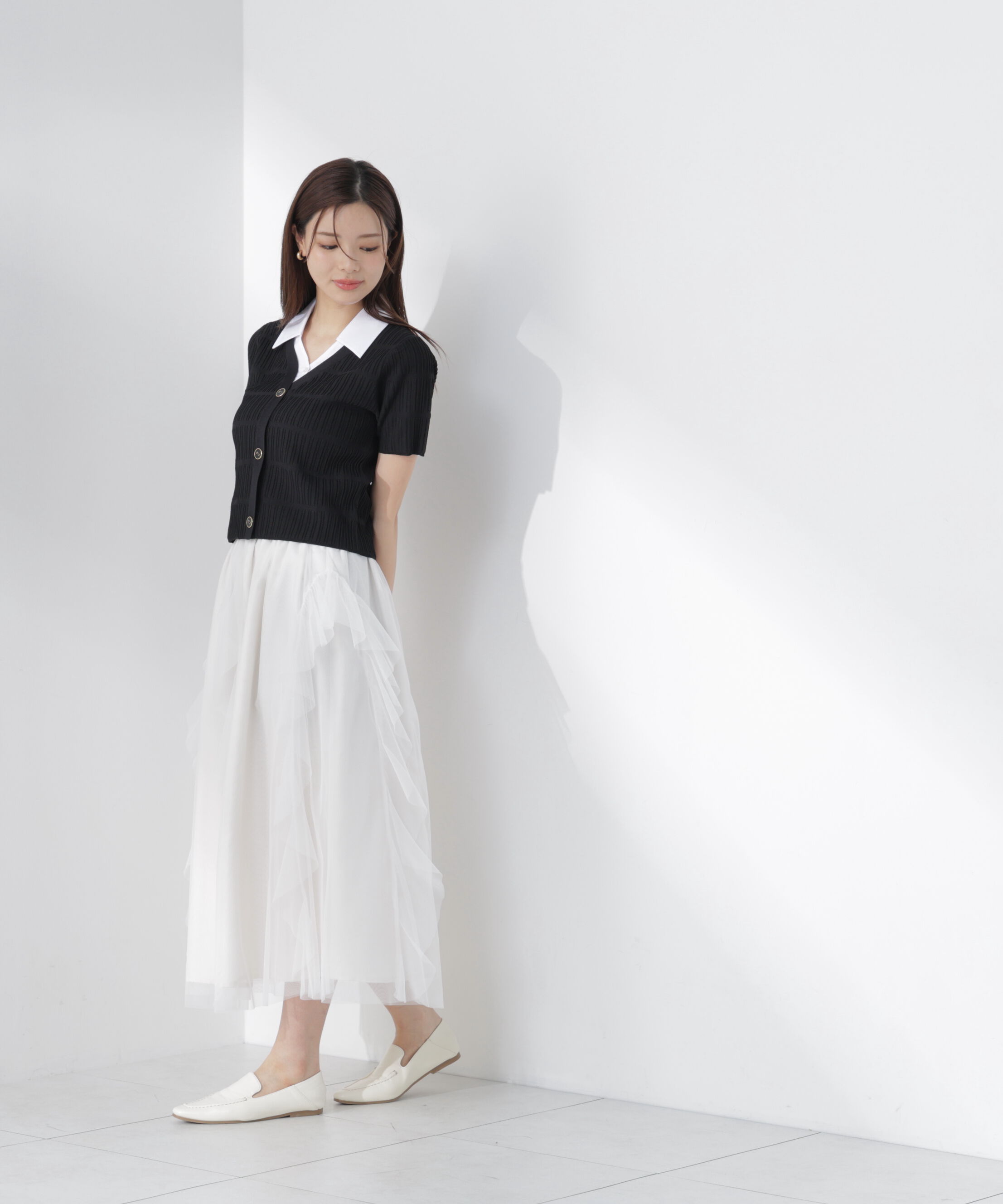 PROPORTION BODY DRESSING「変わり編み襟付きニットトップス」|ニット・セーター|