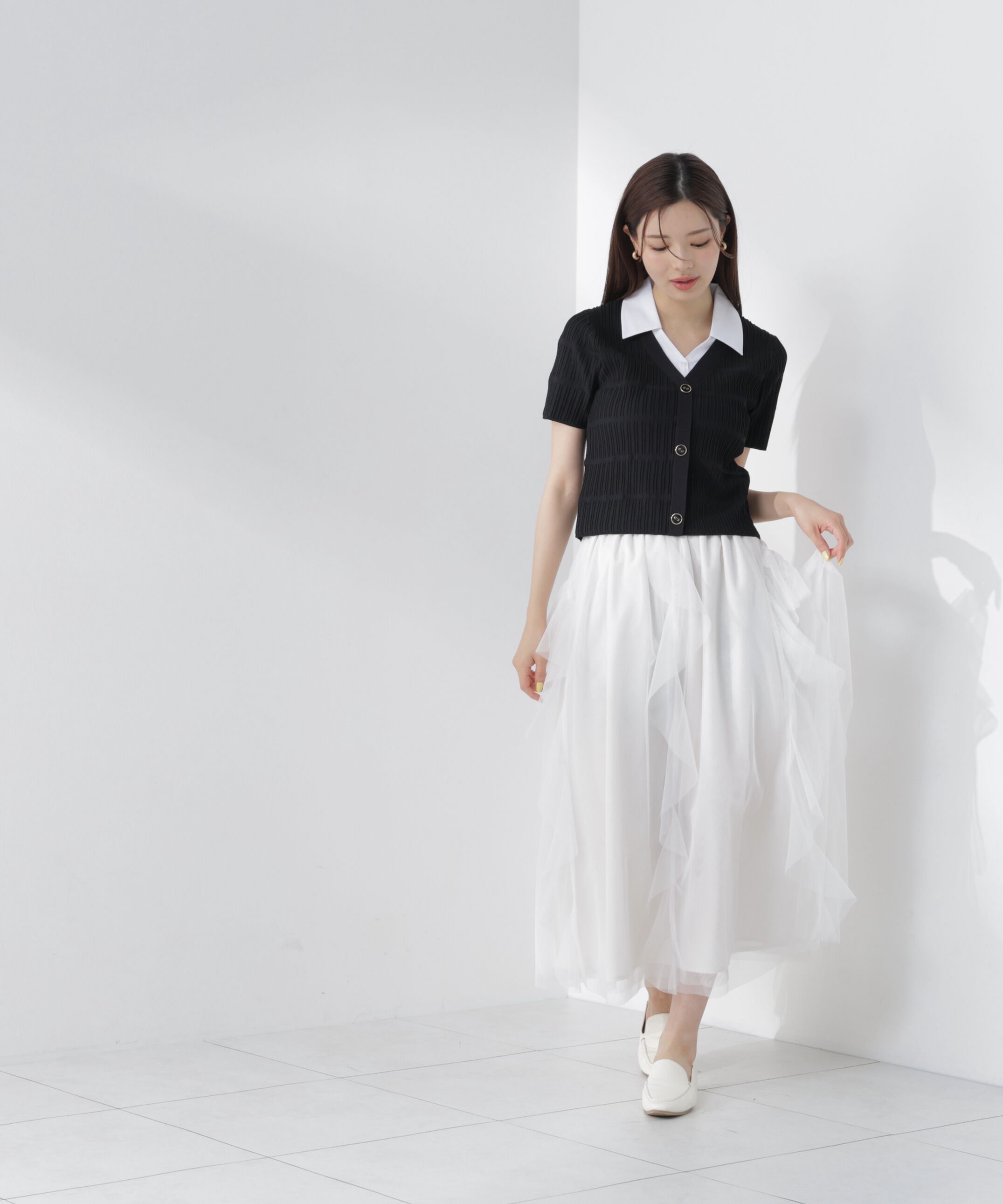 PROPORTION BODY DRESSING「変わり編み襟付きニットトップス」|ニット・セーター|