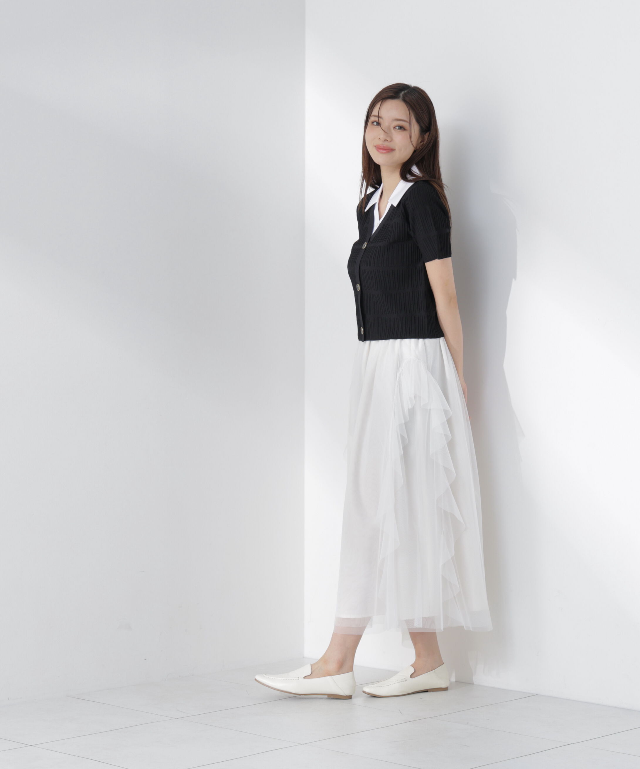 PROPORTION BODY DRESSING「変わり編み襟付きニットトップス」|ニット・セーター|