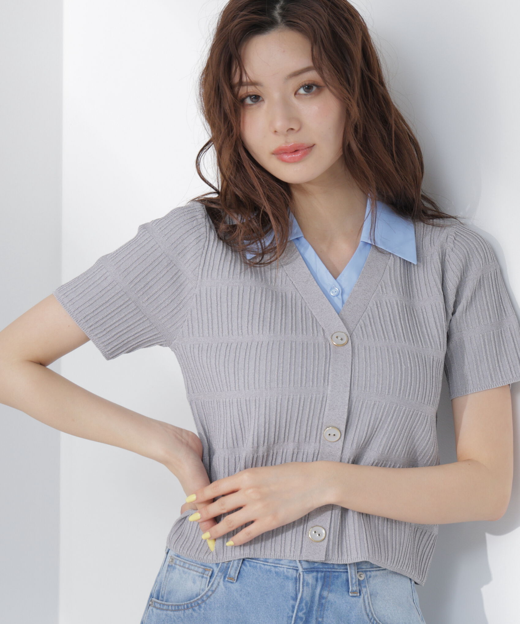 PROPORTION BODY DRESSING「変わり編み襟付きニットトップス」|ニット・セーター|