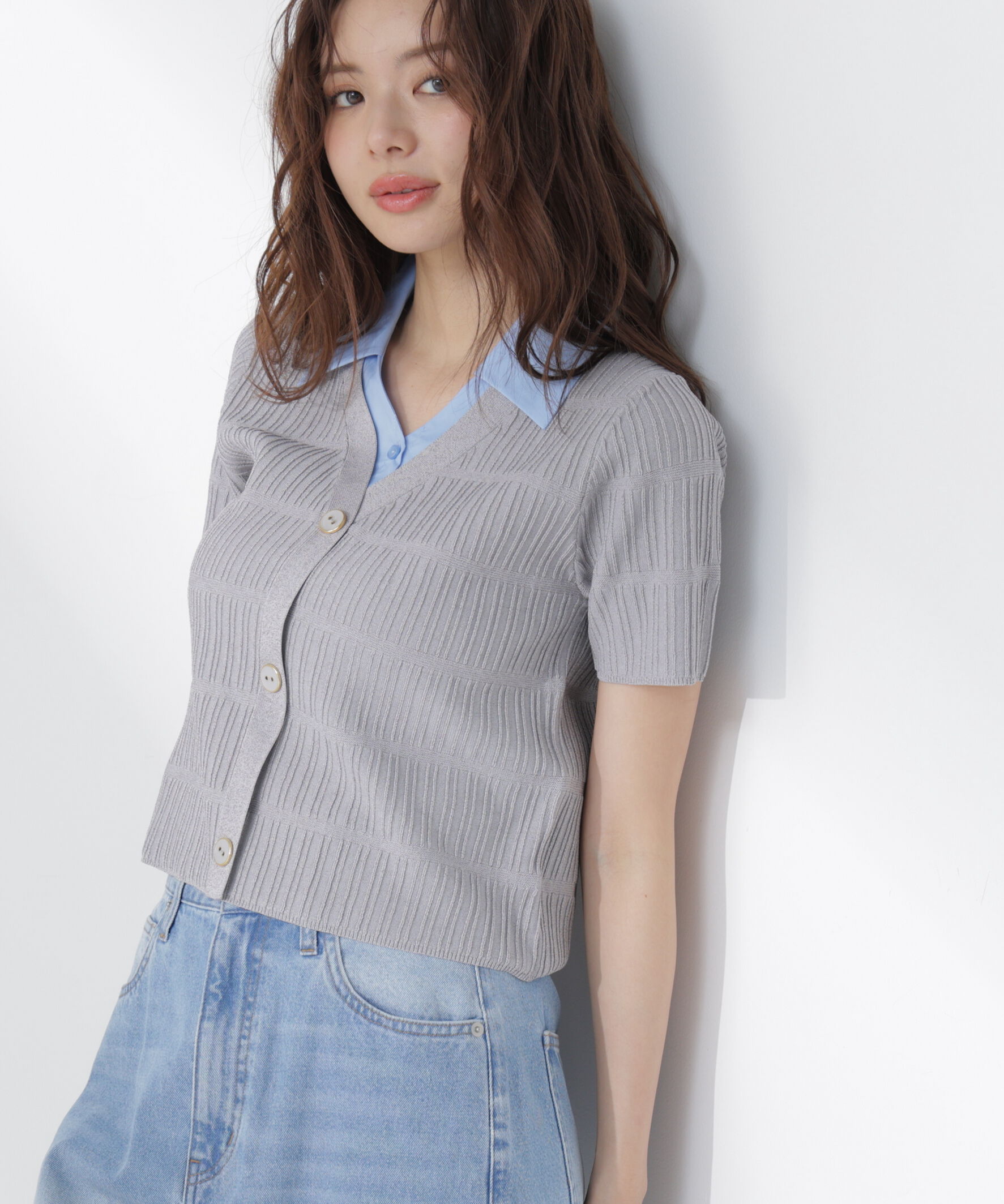 PROPORTION BODY DRESSING「変わり編み襟付きニットトップス」|ニット・セーター|