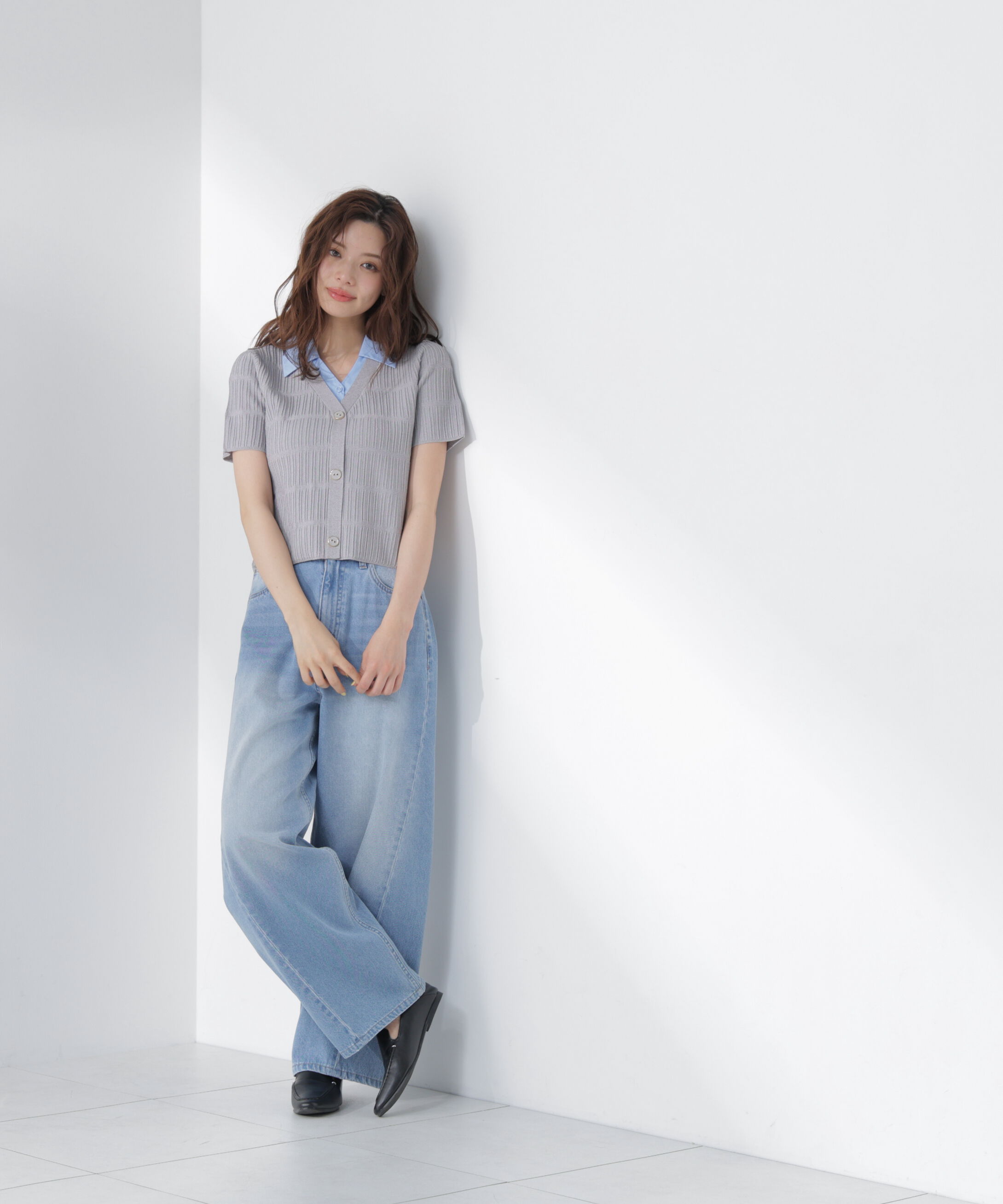 PROPORTION BODY DRESSING「変わり編み襟付きニットトップス」|ニット・セーター|