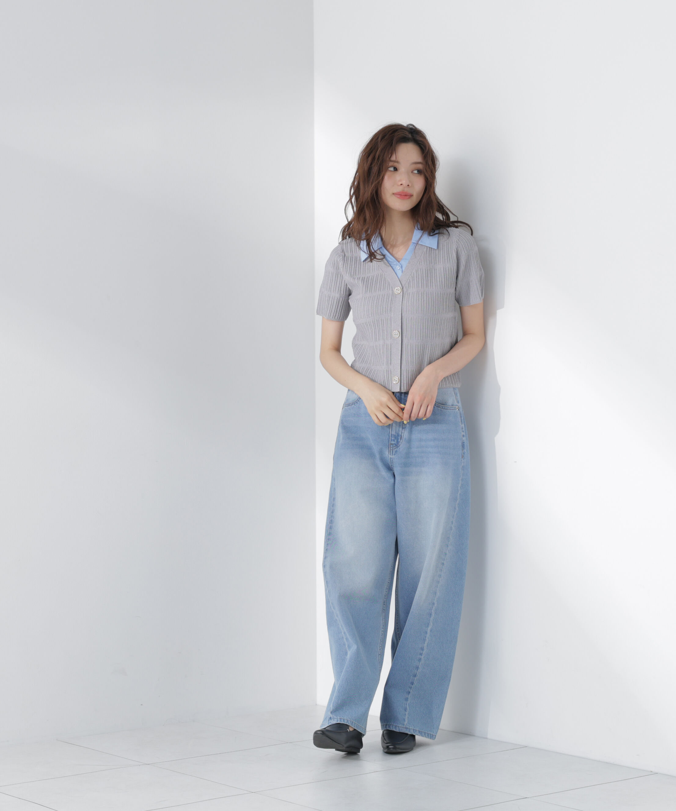 PROPORTION BODY DRESSING「変わり編み襟付きニットトップス」|ニット・セーター|