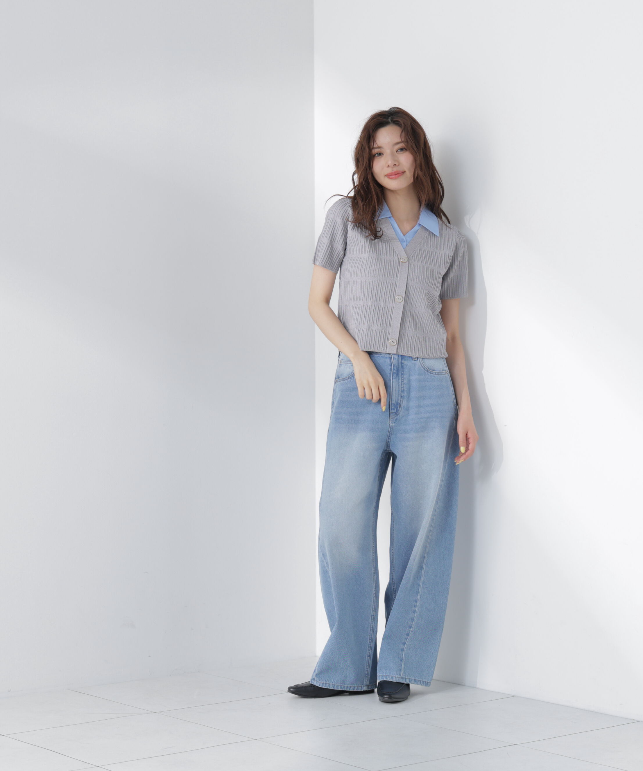 PROPORTION BODY DRESSING「変わり編み襟付きニットトップス」|ニット・セーター|