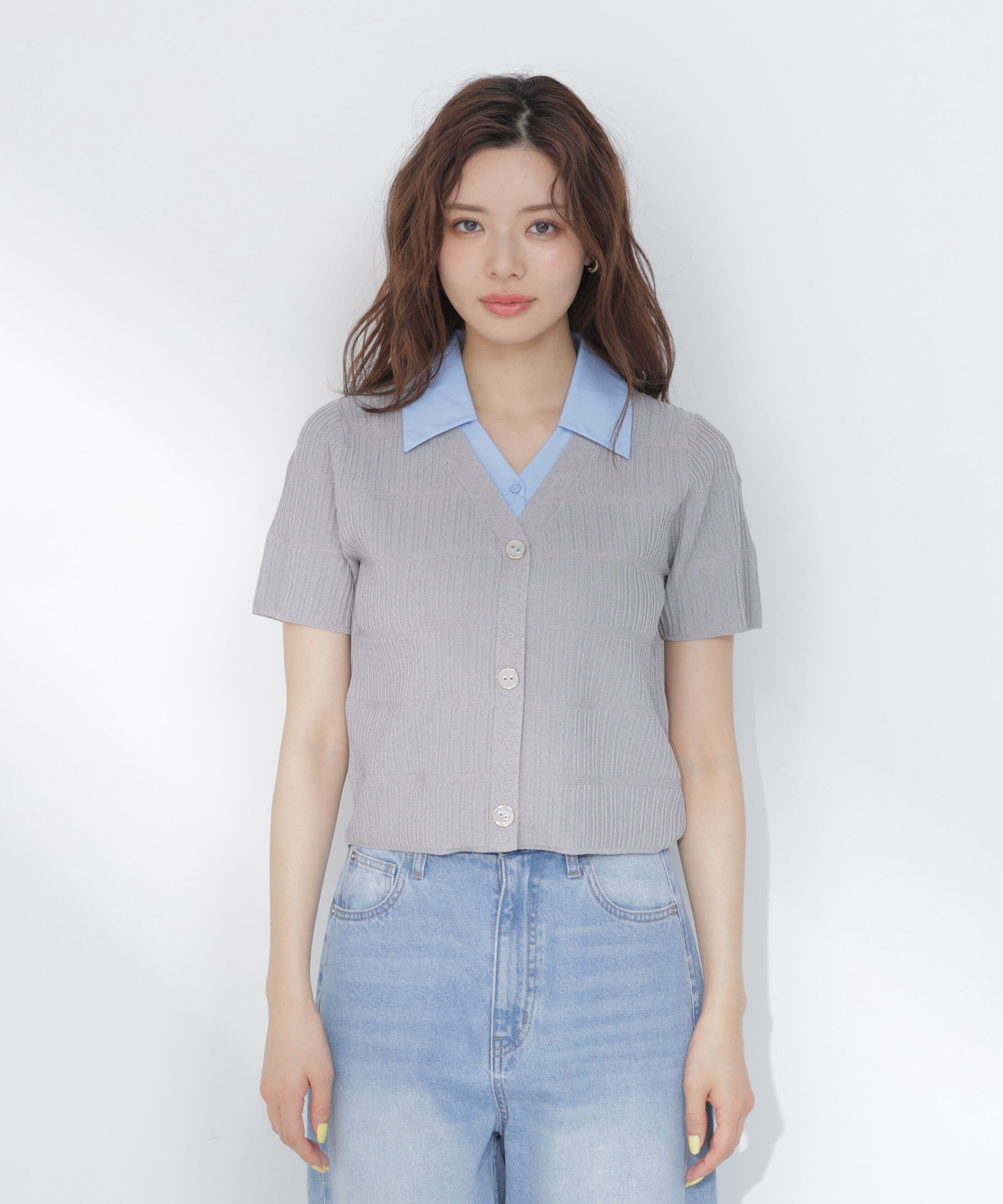 PROPORTION BODY DRESSING「変わり編み襟付きニットトップス」|ニット・セーター|