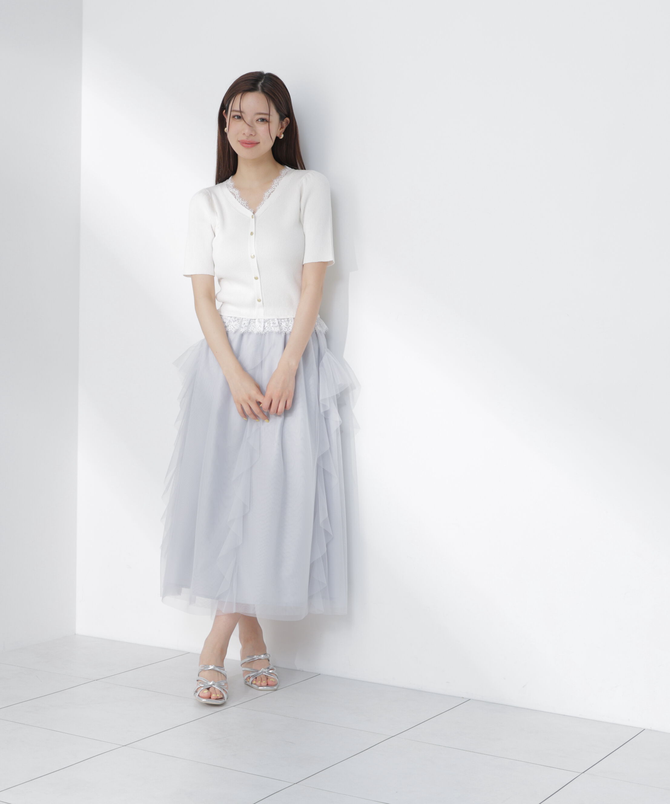 PROPORTION BODY DRESSING「＜一部追加生産予約＞レースレイヤード風リブニット」|ニット・セーター|