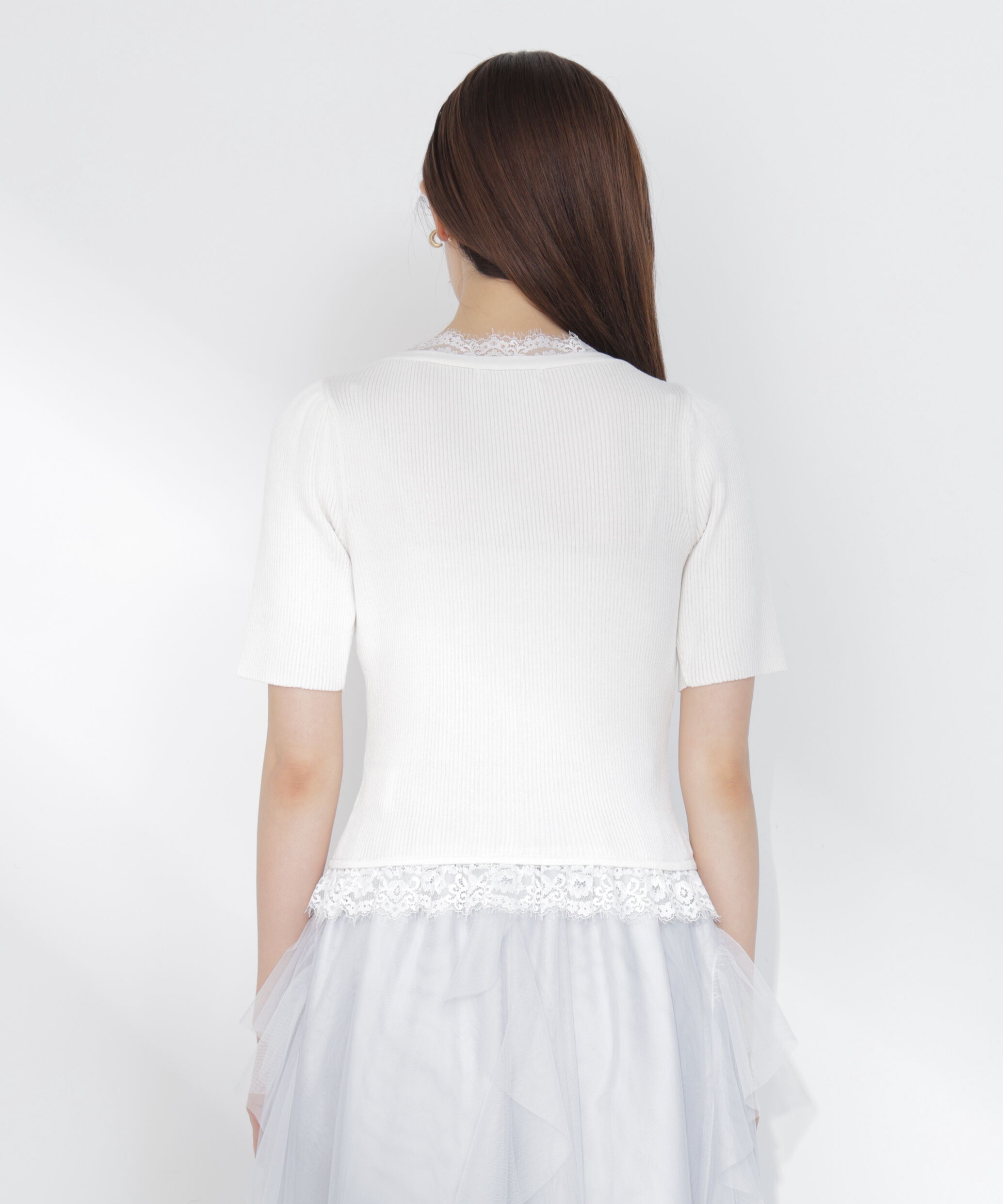 PROPORTION BODY DRESSING「＜一部追加生産予約＞レースレイヤード風リブニット」|ニット・セーター|