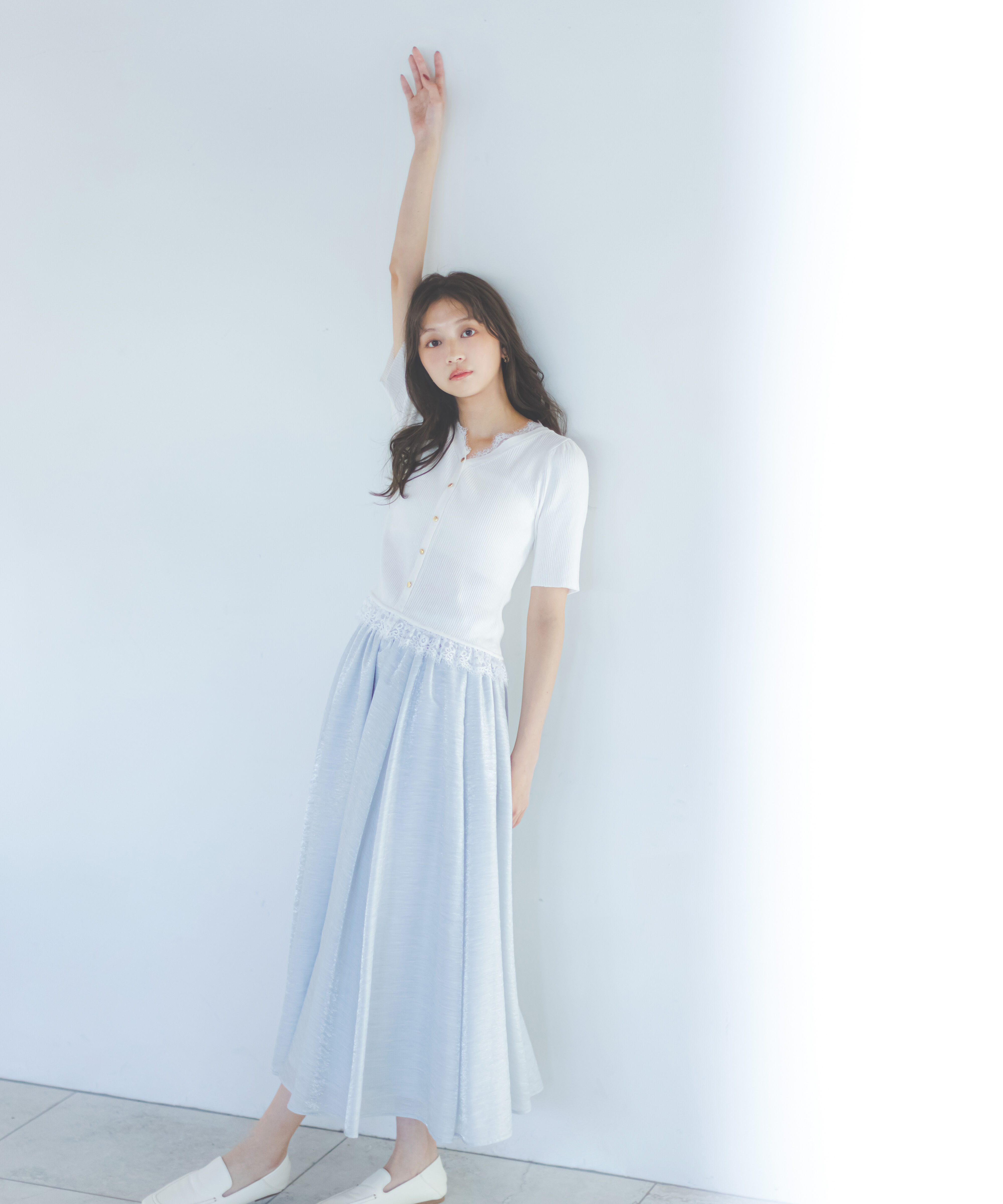 PROPORTION BODY DRESSING「＜一部追加生産予約＞レースレイヤード風リブニット」|ニット・セーター|