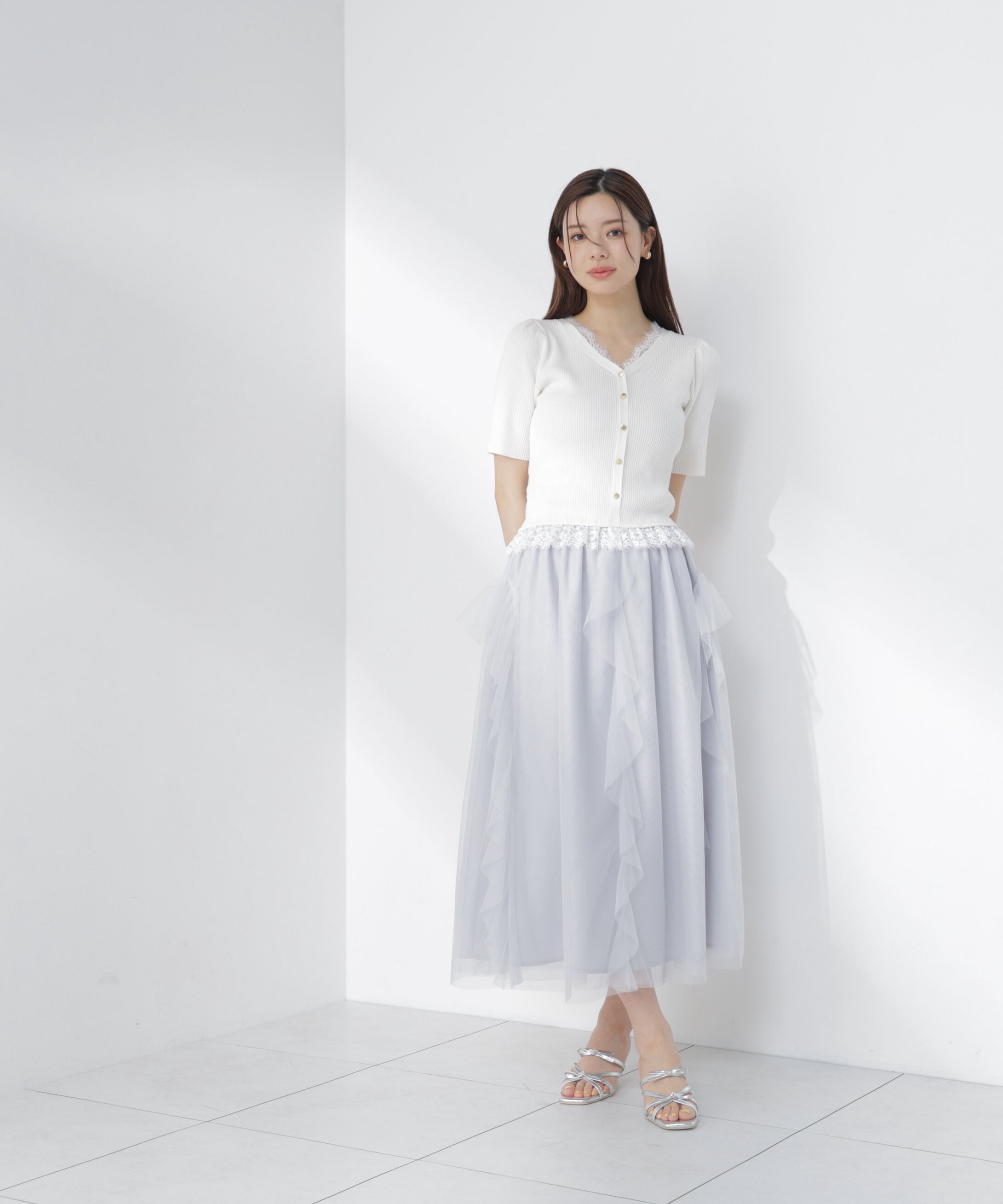 PROPORTION BODY DRESSING「＜一部追加生産予約＞レースレイヤード風リブニット」|ニット・セーター|