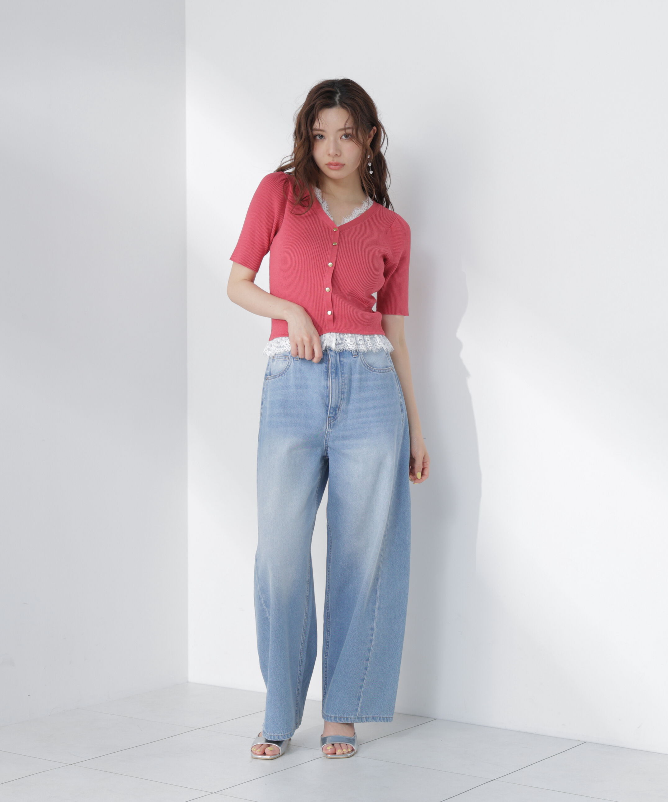 PROPORTION BODY DRESSING「＜一部追加生産予約＞レースレイヤード風リブニット」|ニット・セーター|