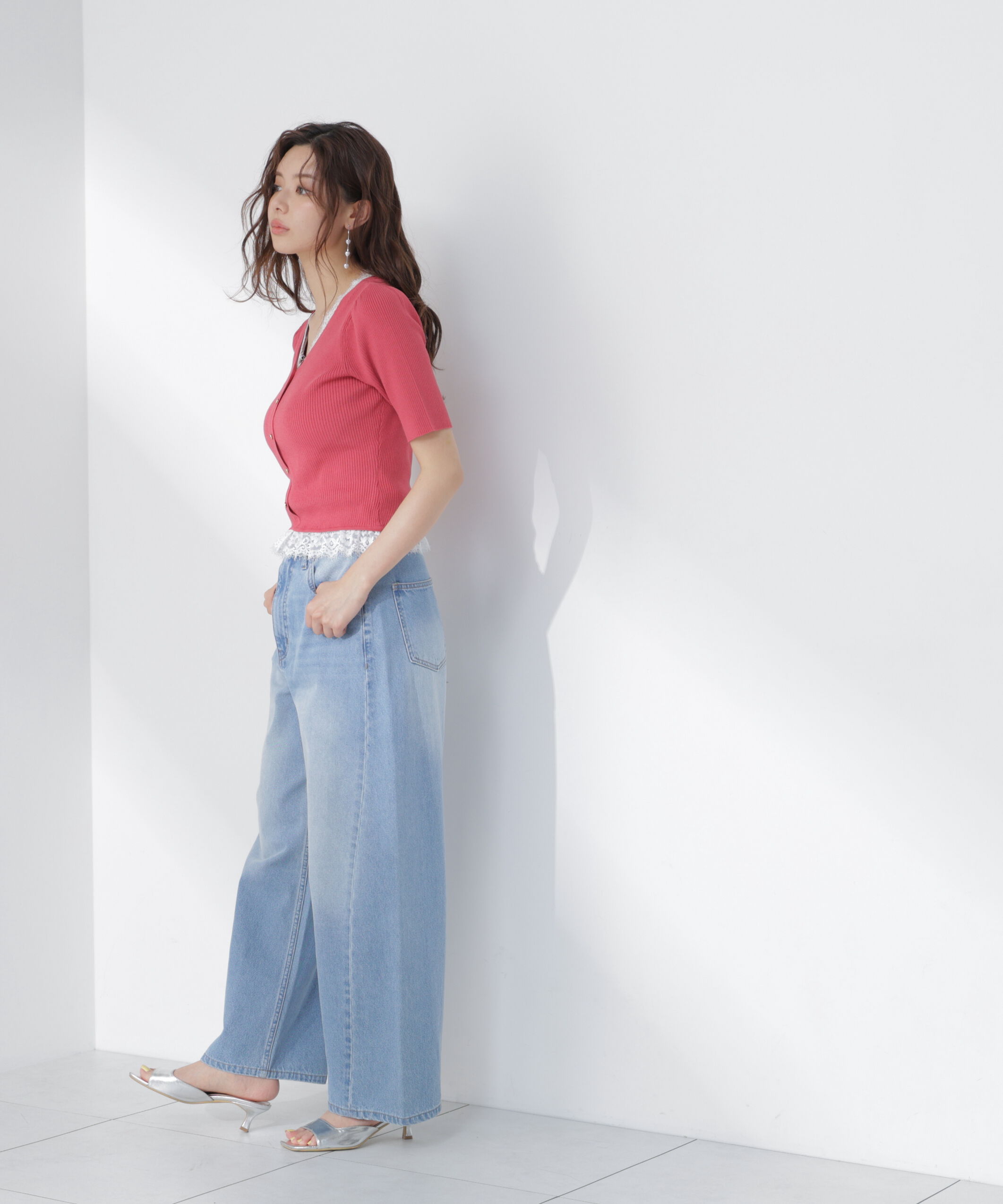 PROPORTION BODY DRESSING「＜一部追加生産予約＞レースレイヤード風リブニット」|ニット・セーター|