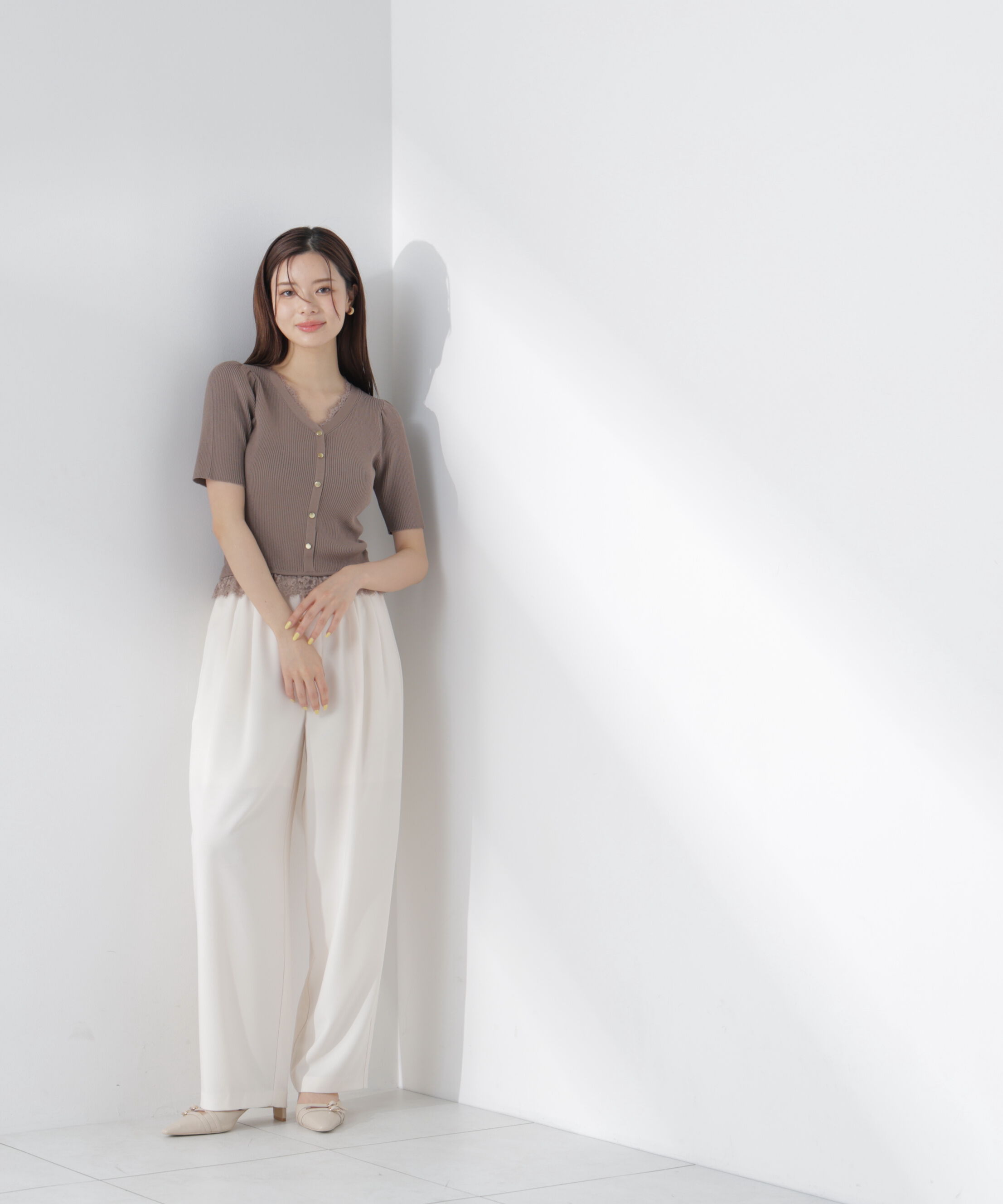 PROPORTION BODY DRESSING「＜一部追加生産予約＞レースレイヤード風リブニット」|ニット・セーター|
