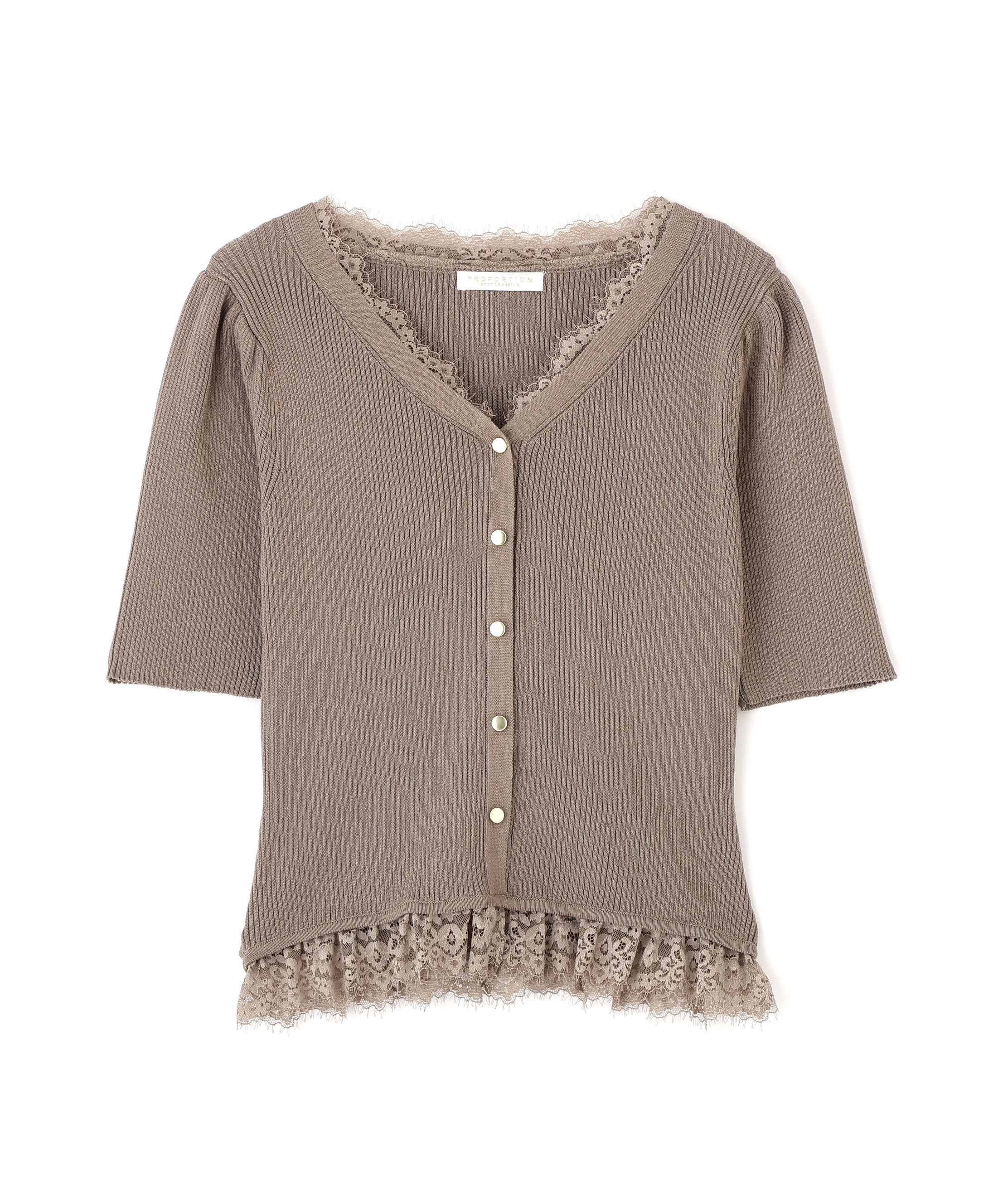PROPORTION BODY DRESSING「＜一部追加生産予約＞レースレイヤード風リブニット」|ニット・セーター|