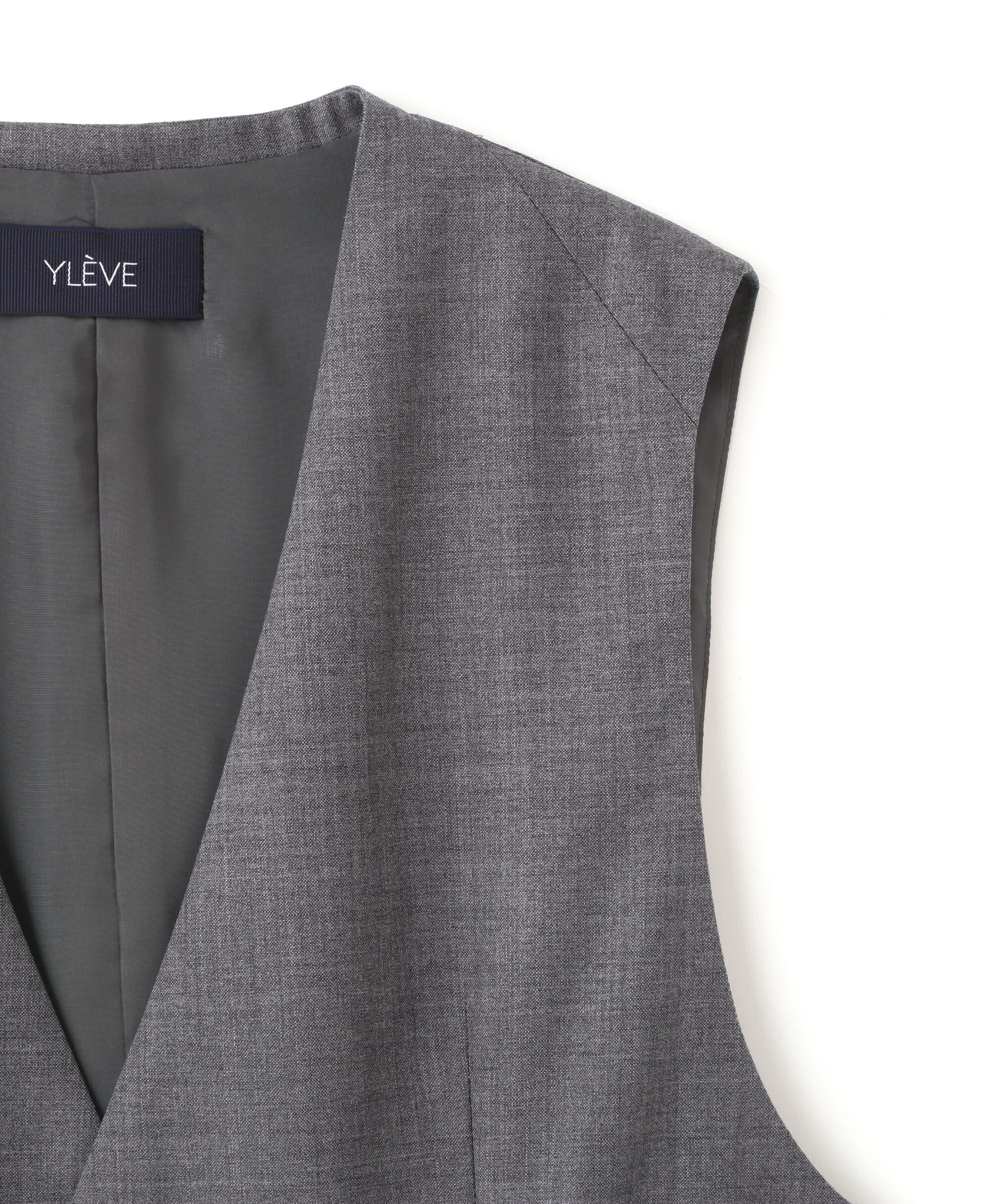 YLEVE 「YLEVE / SUPER120'S CHAMBRAY WOOL VEST」|ブルゾン・スタジャン|