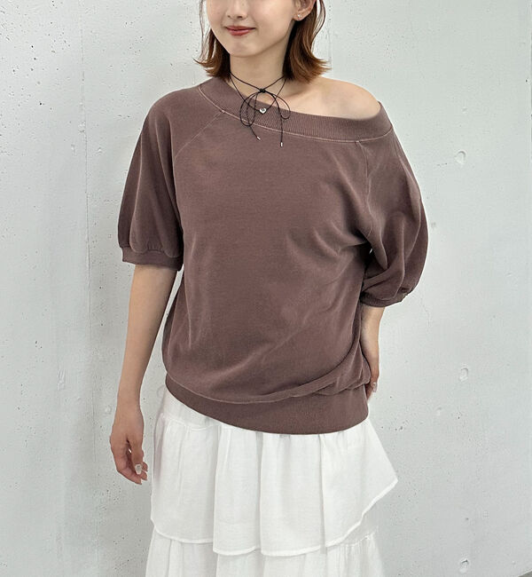 archives「ピグメントオフショルミドルスウェット」|Tシャツ・カットソー|