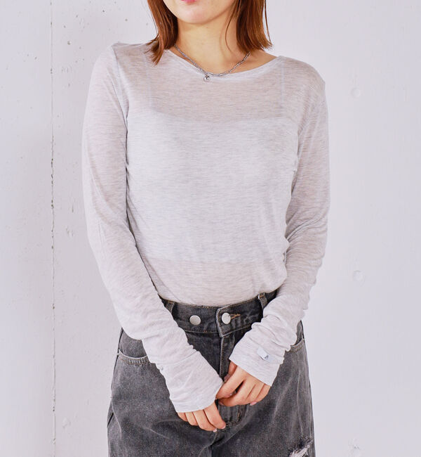 archives「シアー天竺クルーネックトップス」|Tシャツ・カットソー|GRAY