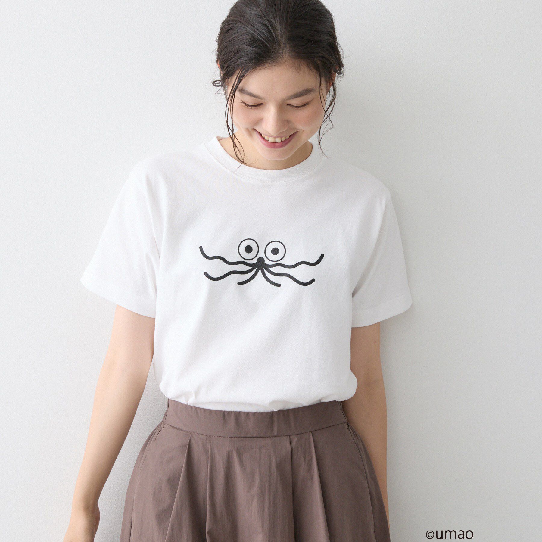 Dessin「UMAO&times;Dessinコラボ プリントキャットフェイスT」|Tシャツ・カットソー|ホワイト(002)