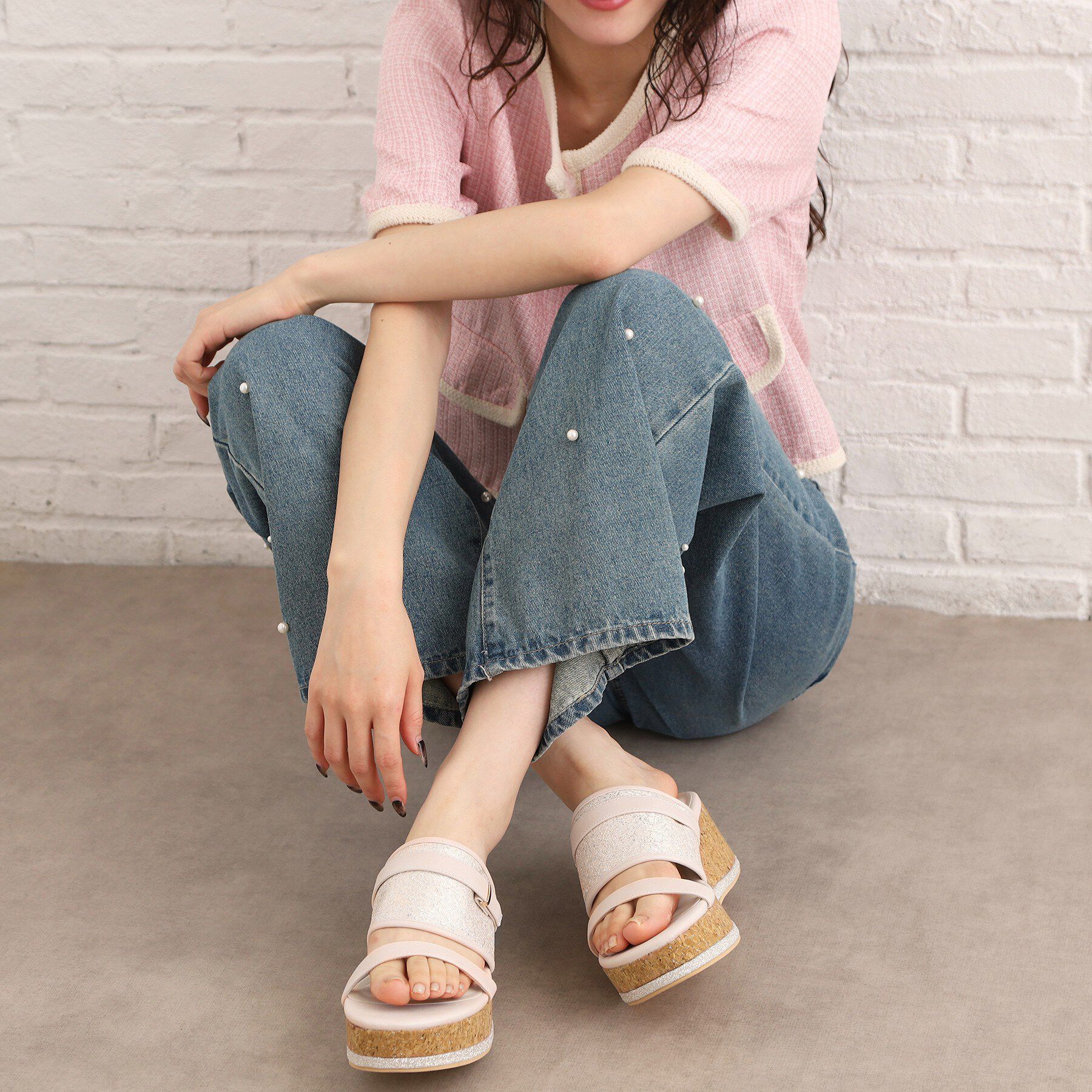 ESPERANZA「シャイニースライドコルクサンダル」|サンダル|