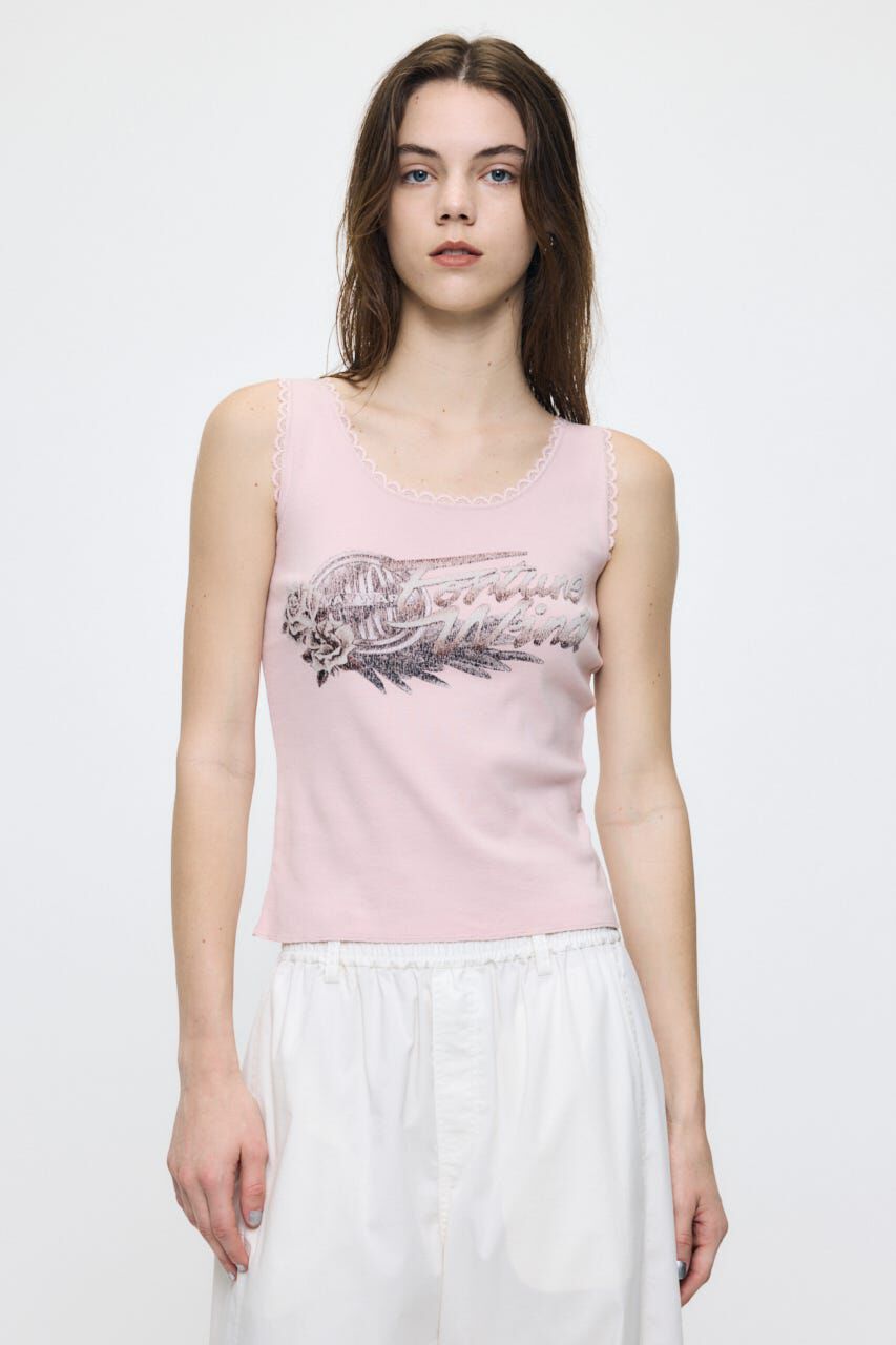 MOUSSY「LACE TRIM タンクトップ」|タンクトップ|L/PNK1
