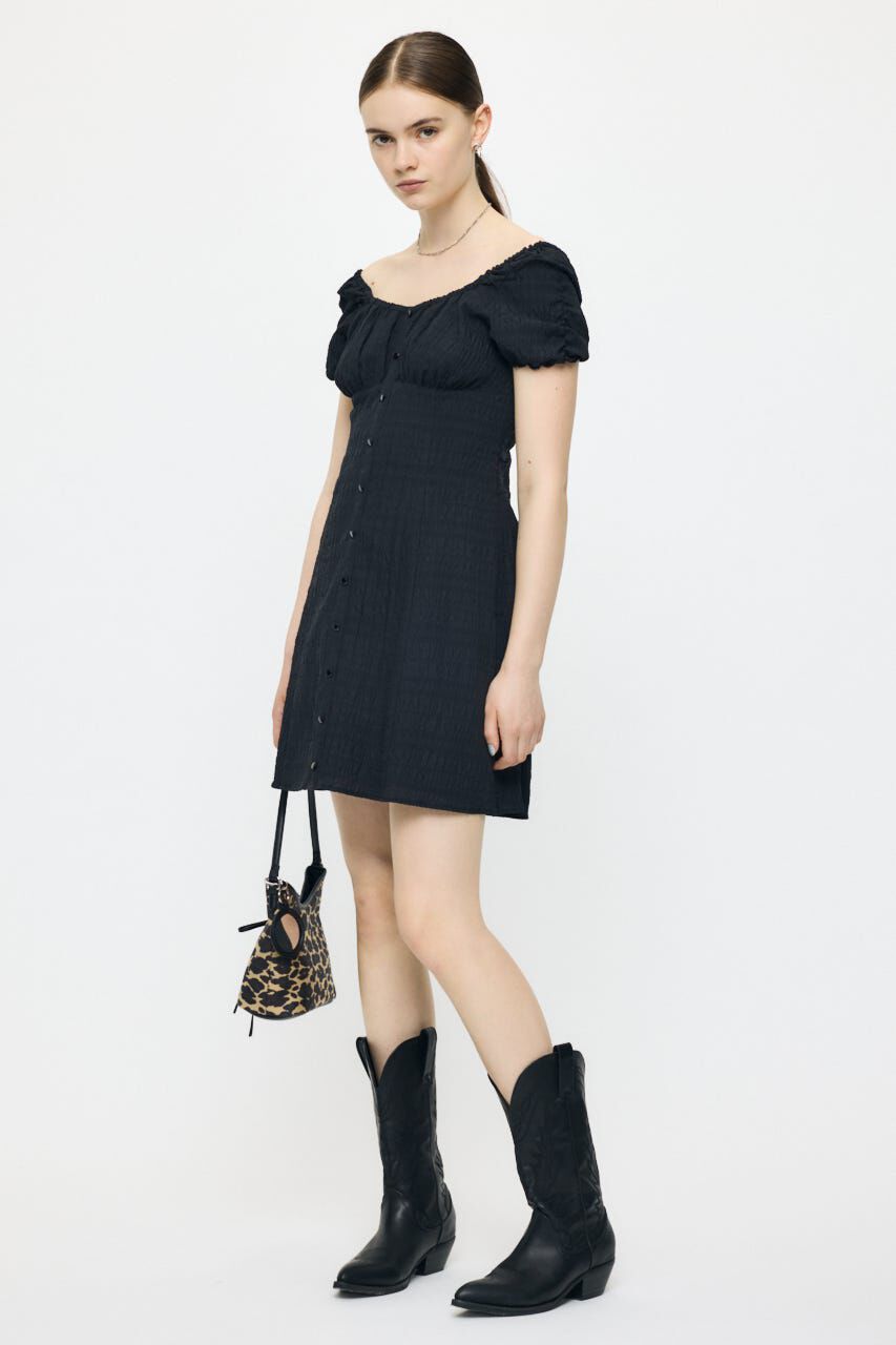 MOUSSY「2WAY SHIRRING MINI ドレス」|ワンピース|