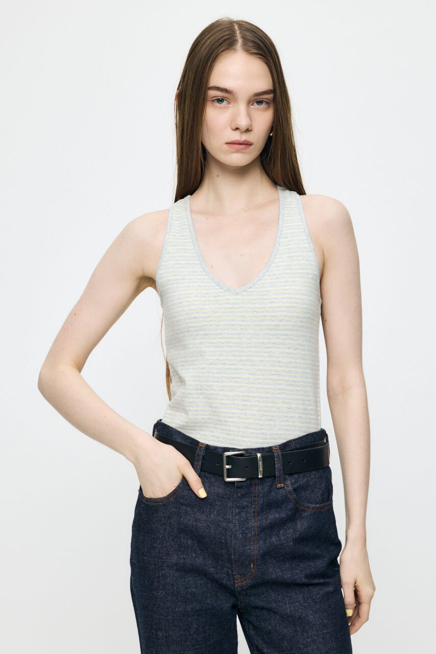MOUSSY「BACK CROSS CUP タンク」|タンクトップ|柄GRY5