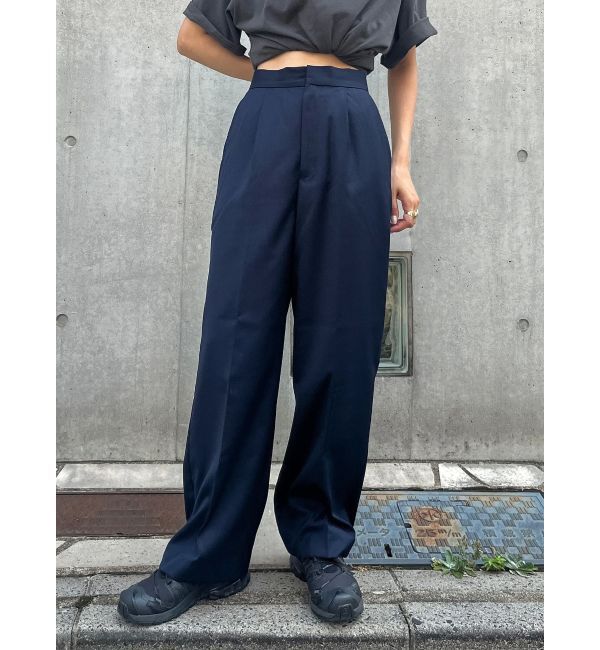 Ungrid「タックストレートパンツ」|その他|ネイビー