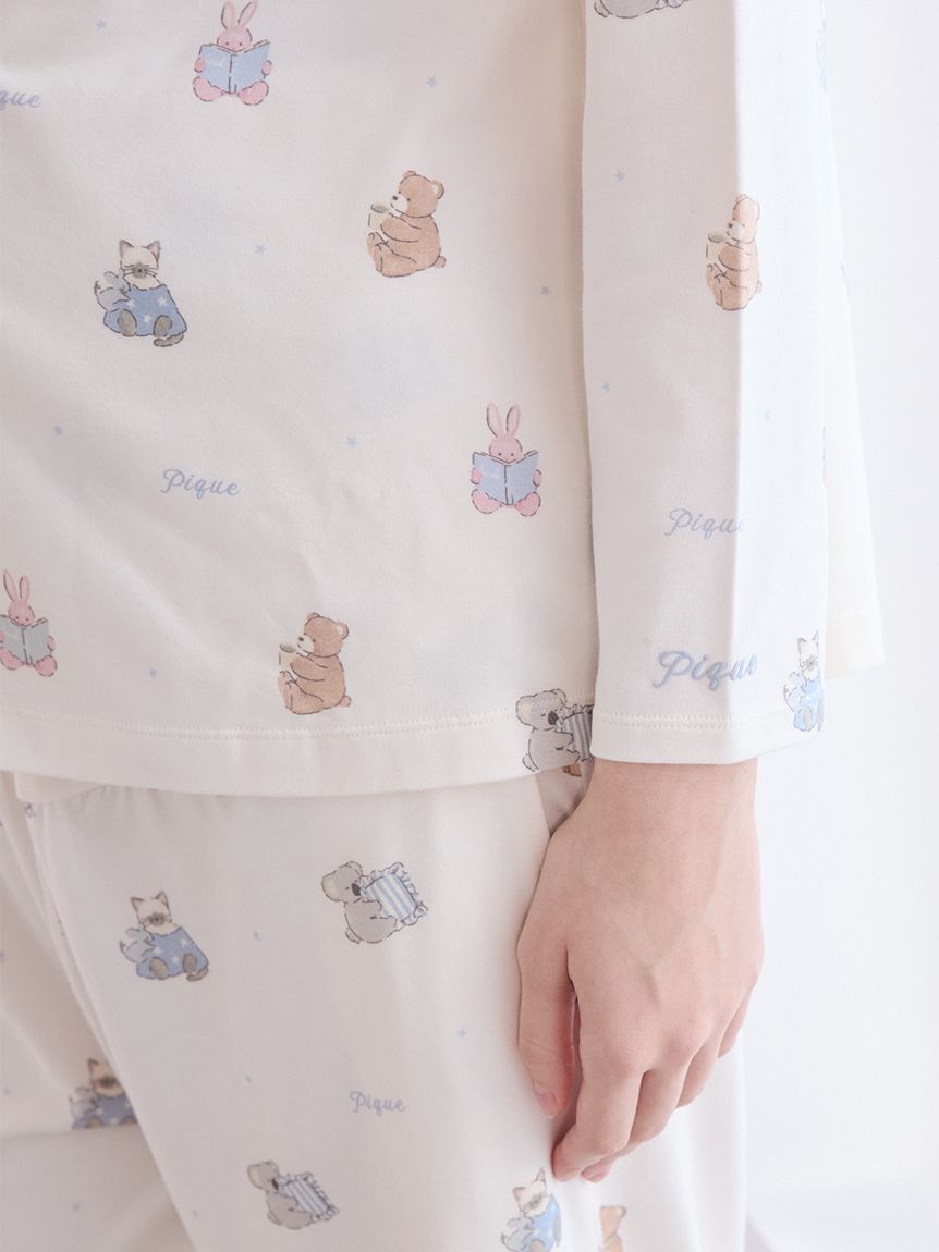 GELATO PIQUE KIDS & BABY「マタニティおやすみアニマル柄前開きプルオーバー」|マタニティ・ママグッズ|