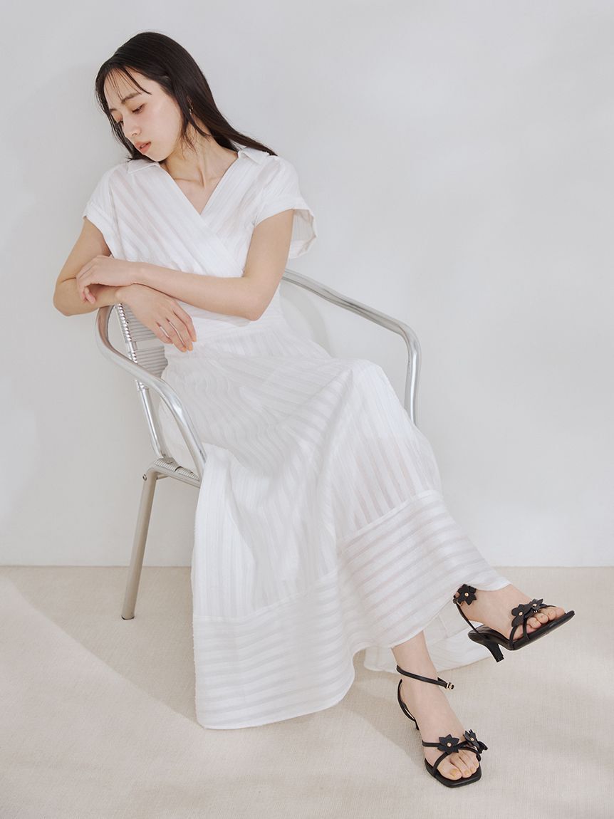 FRAY I.D「レースアップバックストライプシャツワンピース」|ワンピース|WHT