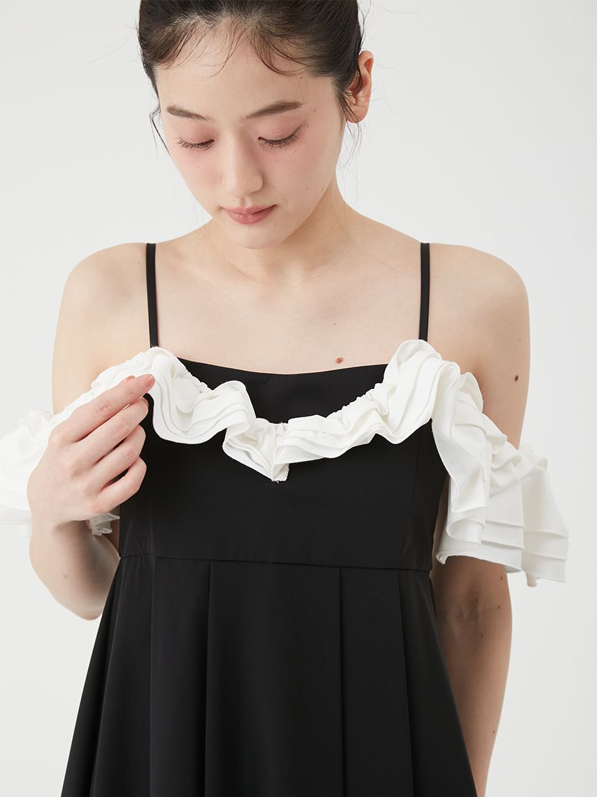 LILY BROWN「【UVカット】フリルボリュームワンピース」|ワンピース|